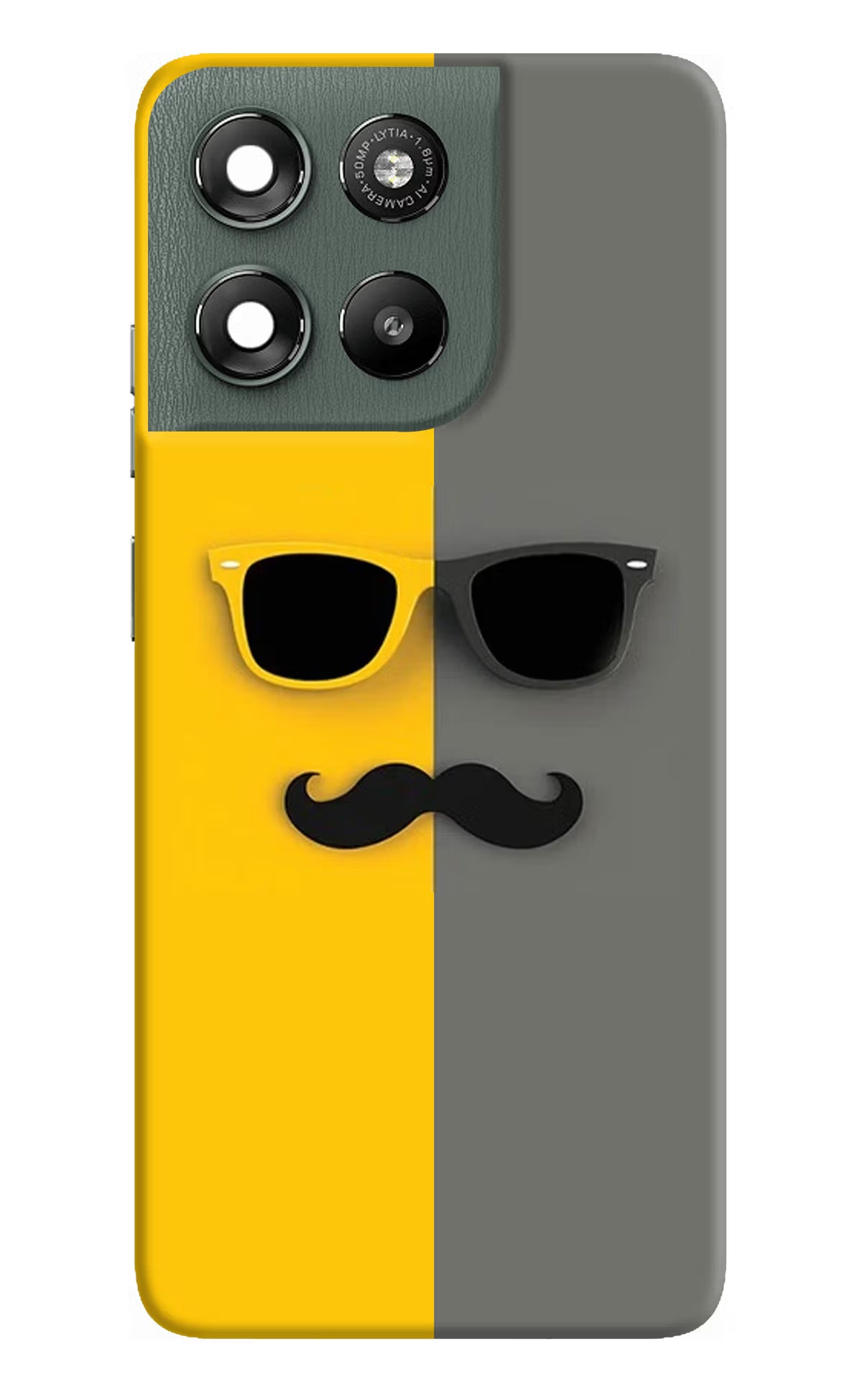 Sunglasses with Mustache Moto G67 Power 5G Back Cover - Sunglasses with Mustache Moto G67 Power 5G Hard Case Back Cover by Casekaro Sunglasses with Mustache Moto G67 Power 5G Hard Case Back Cover by Casekaro