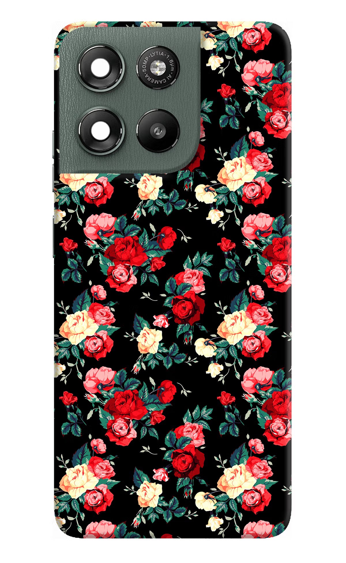 Rose Pattern Moto G67 Power 5G Back Cover - Rose Pattern Moto G67 Power 5G Hard Case Back Cover by Casekaro Rose Pattern Moto G67 Power 5G Hard Case Back Cover by Casekaro