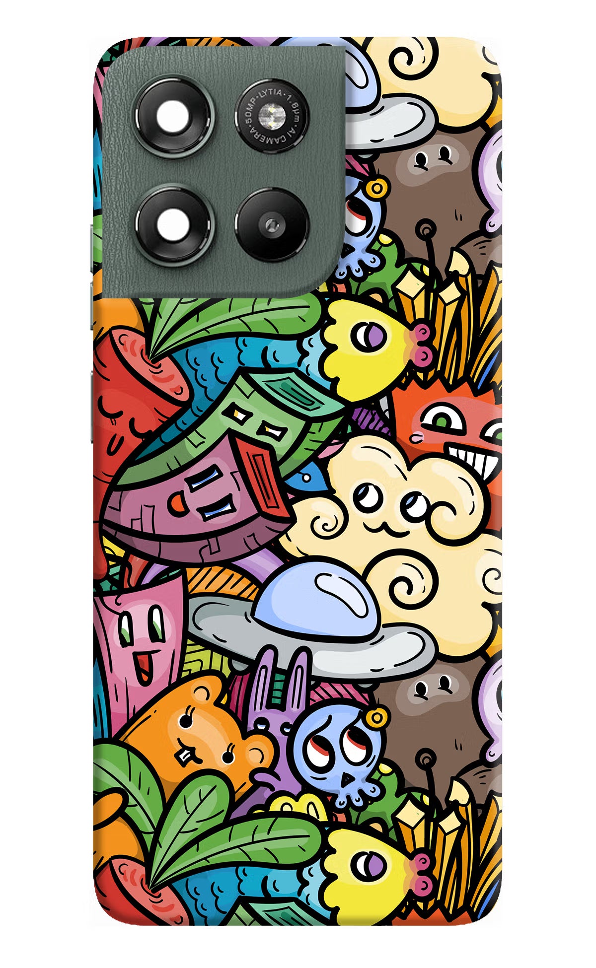 Veggie Doodle Moto G67 Power 5G Back Cover - Veggie Doodle Moto G67 Power 5G Hard Case Back Cover by Casekaro Veggie Doodle Moto G67 Power 5G Hard Case Back Cover by Casekaro