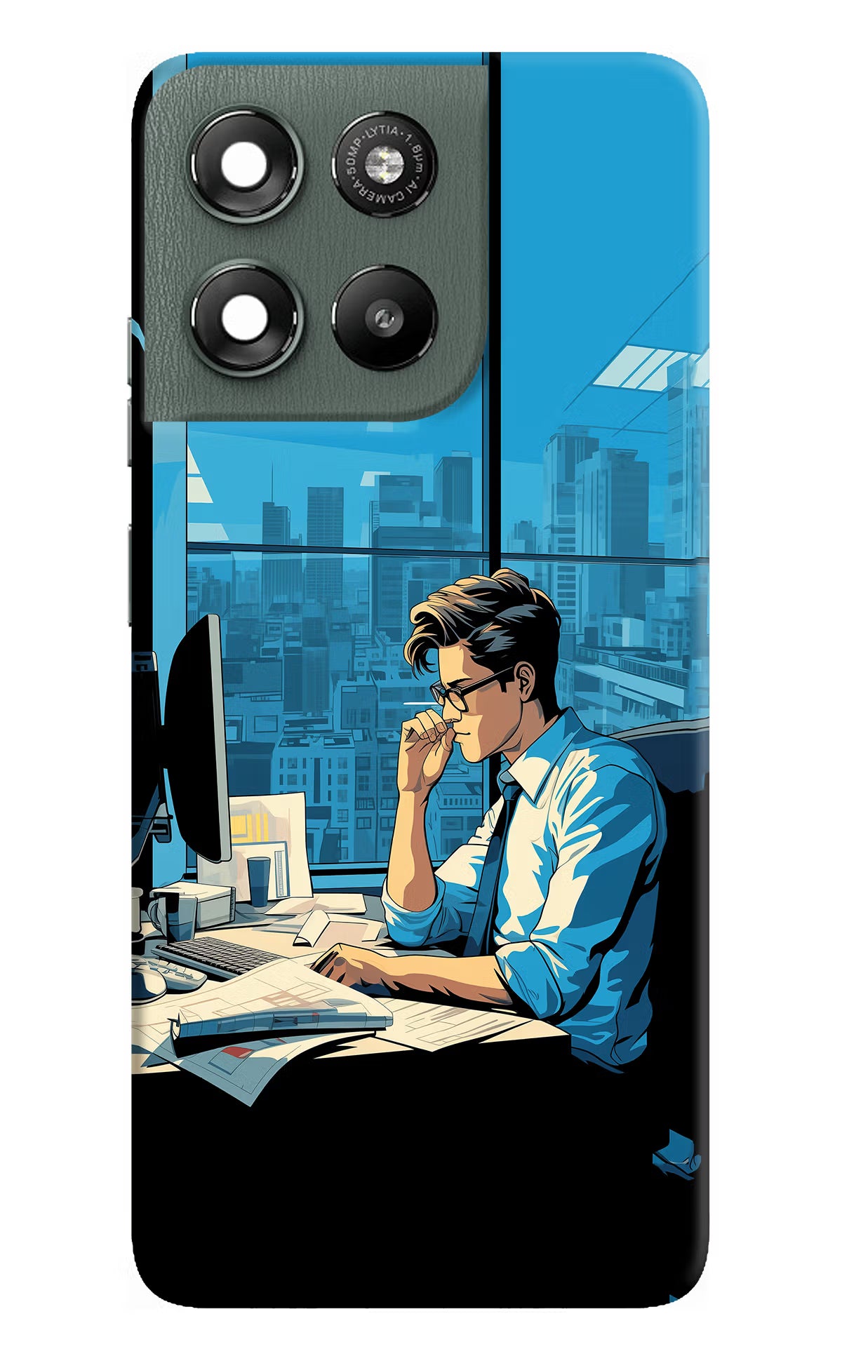 Focused Hustler (AI Generated) Moto G67 Power 5G Back Cover - Focused Hustler (AI Generated) Moto G67 Power 5G Hard Case Back Cover by Casekaro Focused Hustler (AI Generated) Moto G67 Power 5G Hard Case Back Cover by Casekaro