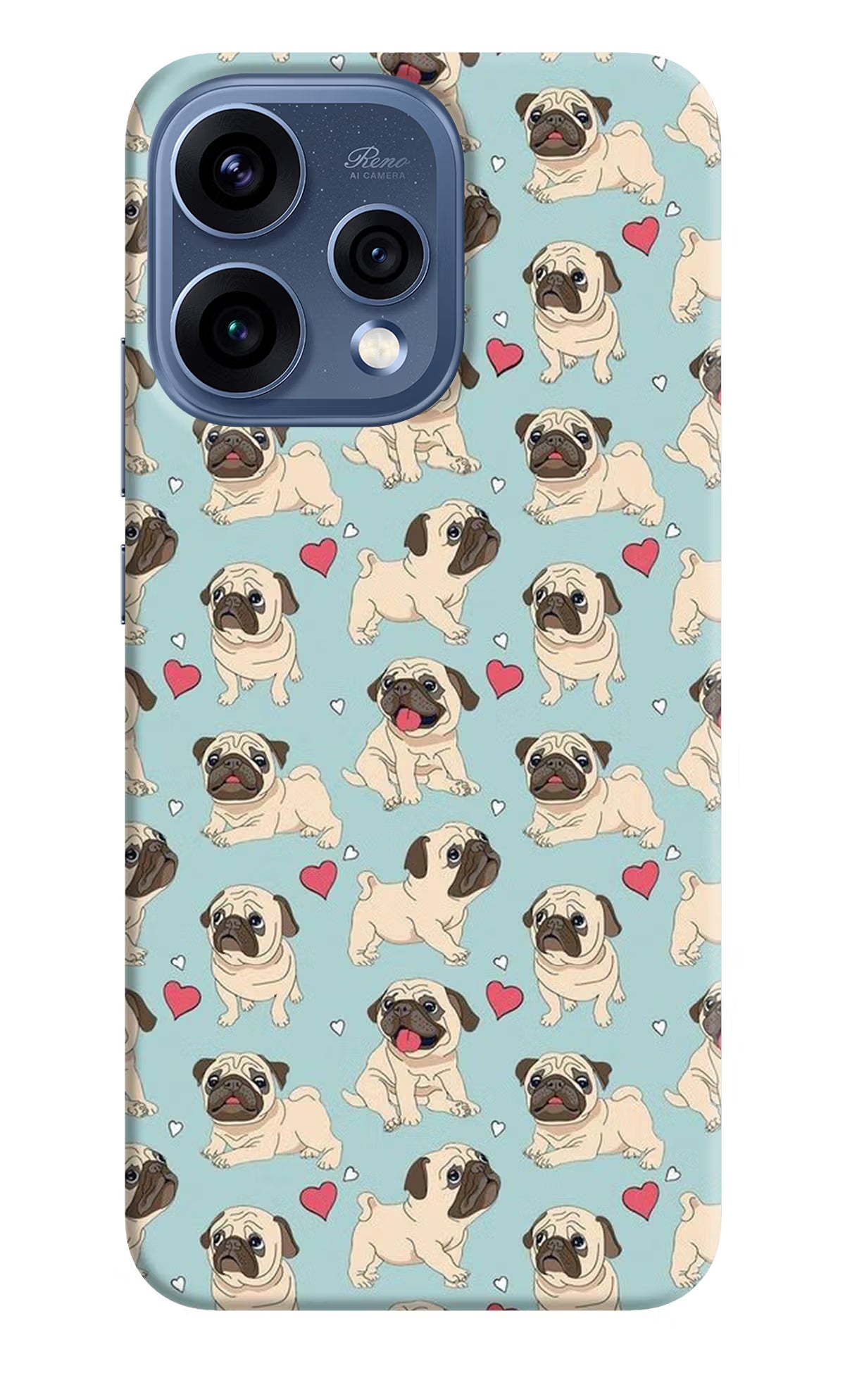 Pug Dog Oppo Reno15 5G Back Cover - Pug Dog Oppo Reno15 5G Hard Case Back Cover by Casekaro Pug Dog Oppo Reno15 5G Hard Case Back Cover by Casekaro