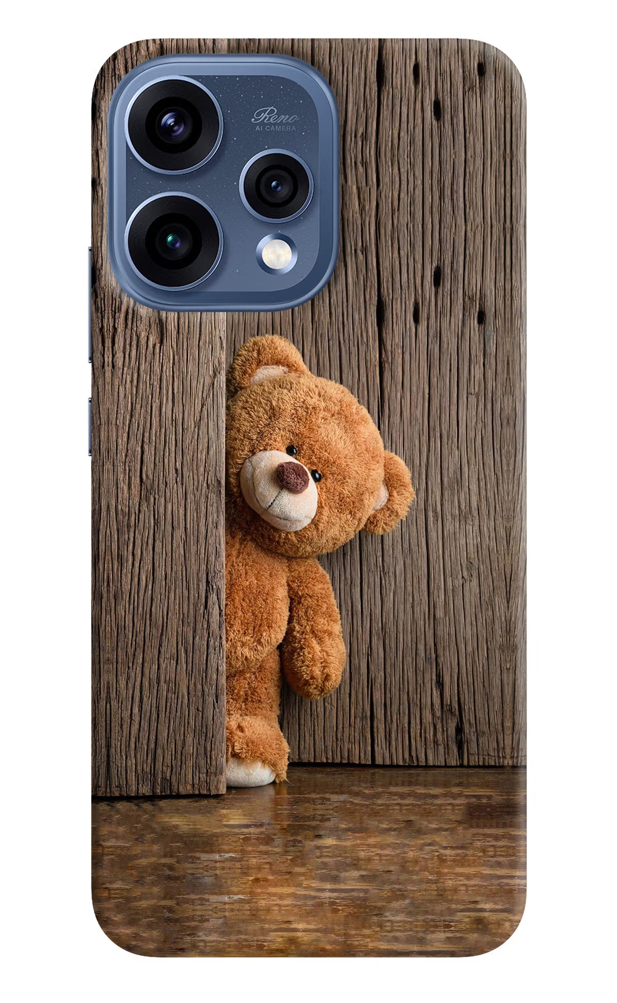 Teddy Wooden Oppo Reno15 5G Back Cover - Teddy Wooden Oppo Reno15 5G Hard Case Back Cover by Casekaro Teddy Wooden Oppo Reno15 5G Hard Case Back Cover by Casekaro