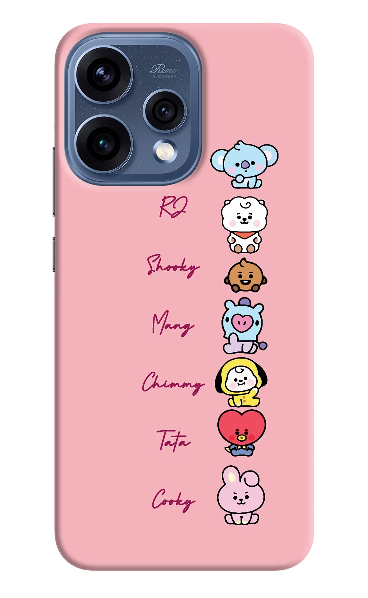BTS names Oppo Reno15 5G Back Cover - BTS names Oppo Reno15 5G Hard Case Back Cover by Casekaro BTS names Oppo Reno15 5G Hard Case Back Cover by Casekaro