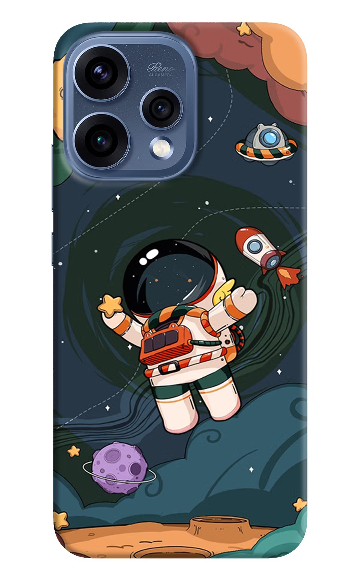 Cartoon Astronaut Oppo Reno15 5G Back Cover - Cartoon Astronaut Oppo Reno15 5G Hard Case Back Cover by Casekaro Cartoon Astronaut Oppo Reno15 5G Hard Case Back Cover by Casekaro