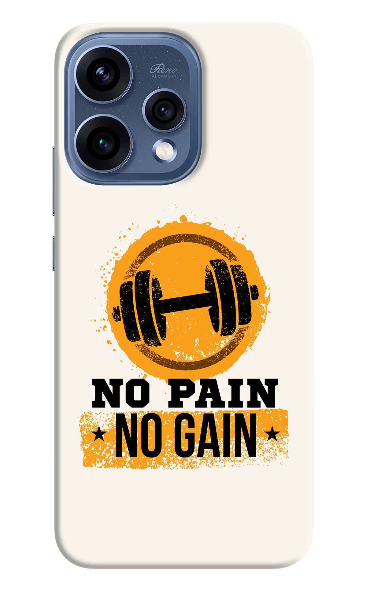 No Pain No Gain Oppo Reno15 5G Back Cover - No Pain No Gain Oppo Reno15 5G Hard Case Back Cover by Casekaro No Pain No Gain Oppo Reno15 5G Hard Case Back Cover by Casekaro