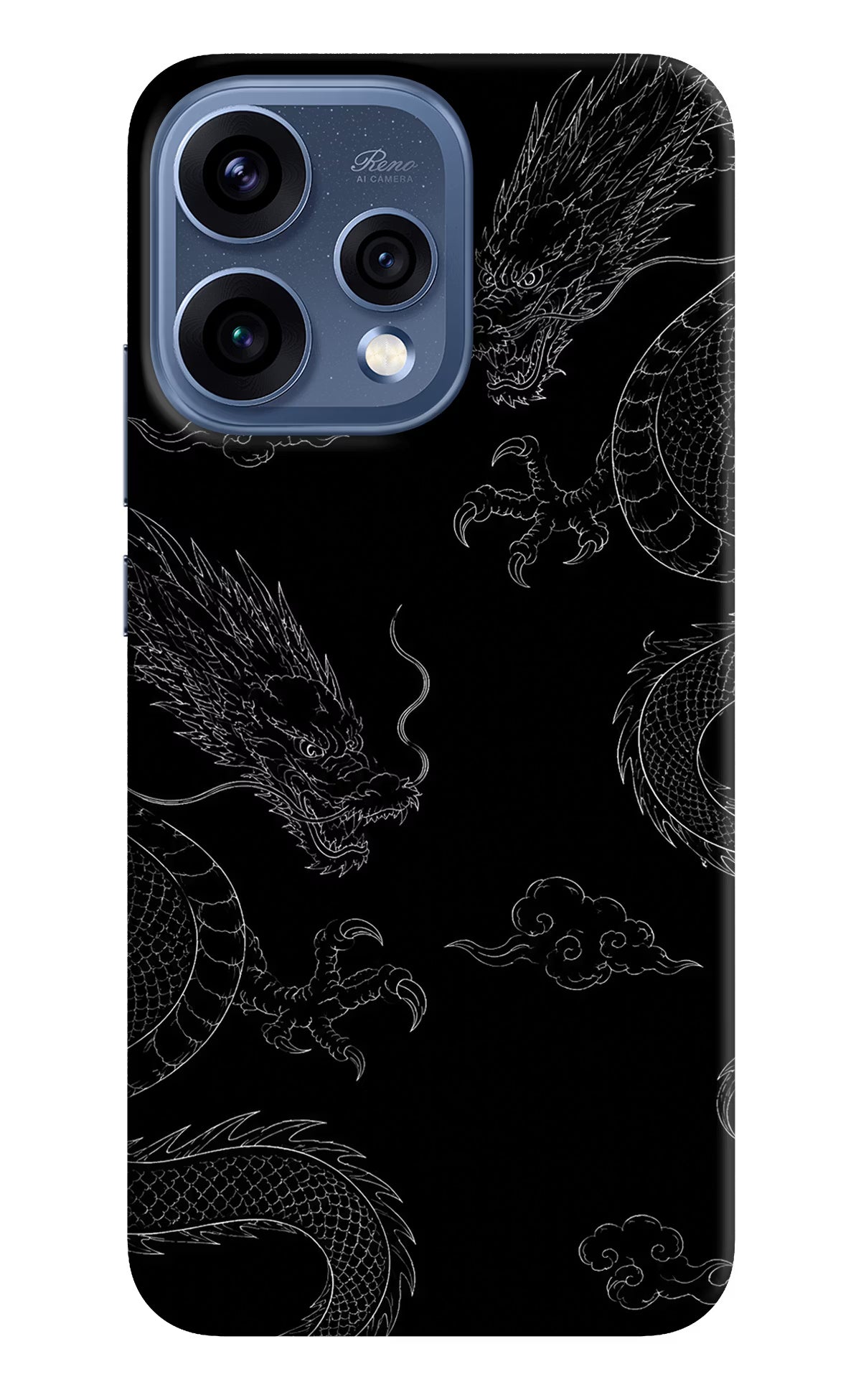 Twin Dragons Oppo Reno15 5G Back Cover - Twin Dragons Oppo Reno15 5G Hard Case Back Cover by Casekaro Twin Dragons Oppo Reno15 5G Hard Case Back Cover by Casekaro