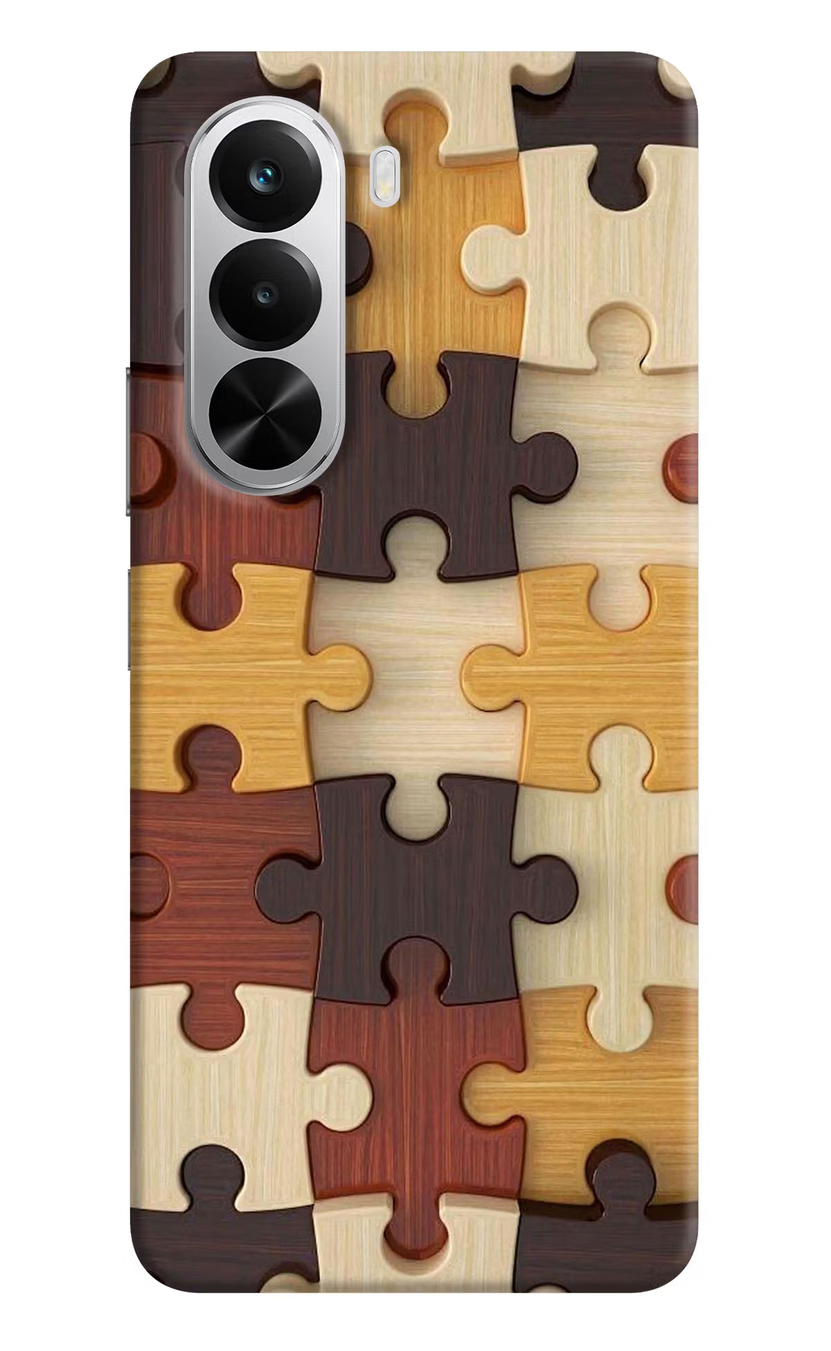 Wooden Puzzle Realme P4x 5G Back Cover - Wooden Puzzle Realme P4x 5G Hard Case Back Cover by Casekaro Wooden Puzzle Realme P4x 5G Hard Case Back Cover by Casekaro