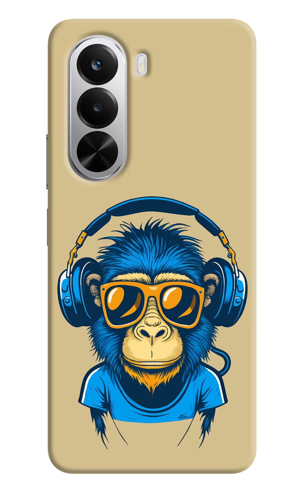 Monkey Headphone Realme P4x 5G Back Cover - Monkey Headphone Realme P4x 5G Hard Case Back Cover by Casekaro Monkey Headphone Realme P4x 5G Hard Case Back Cover by Casekaro