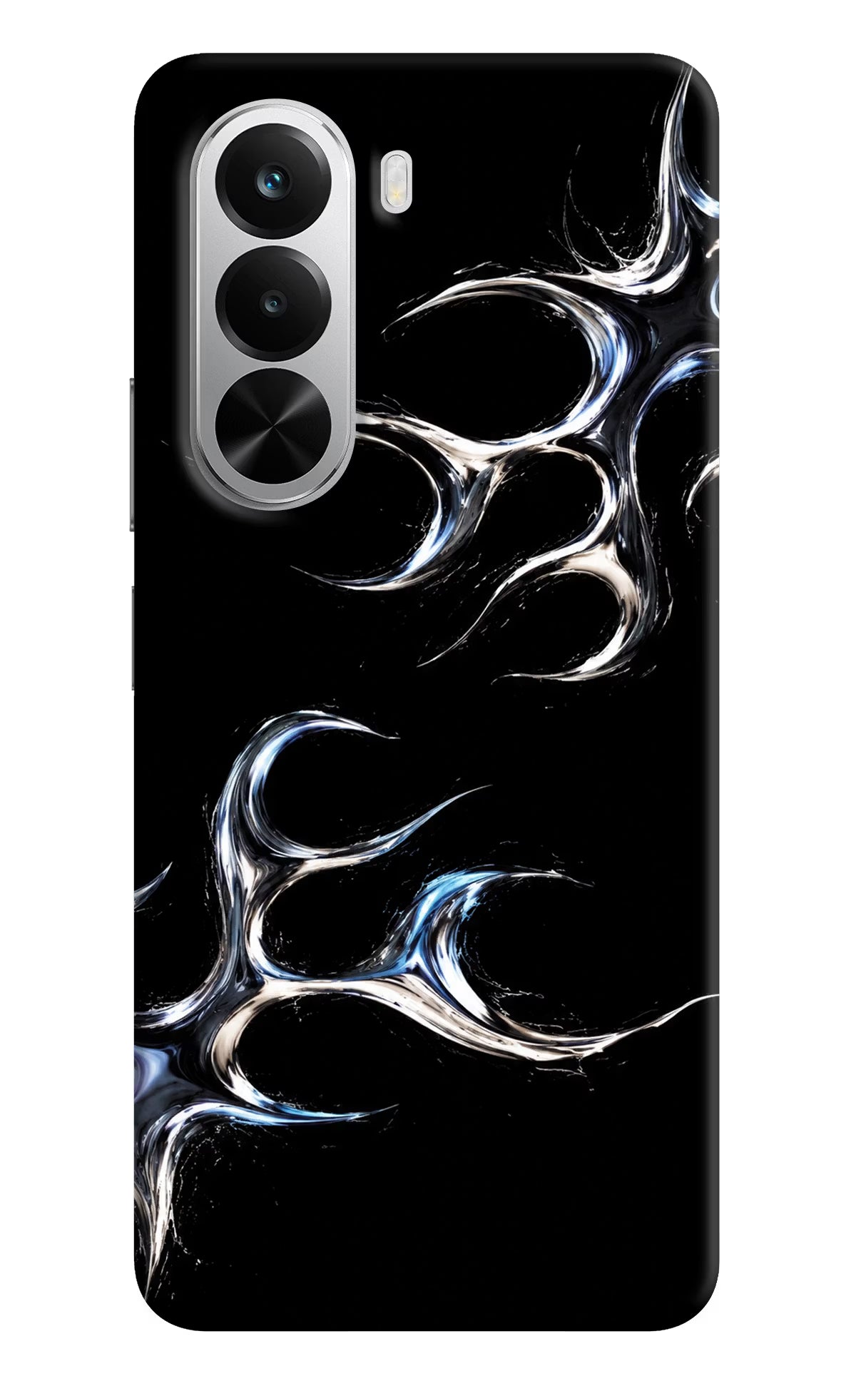 Chrome Tribal Realme P4x 5G Back Cover - Chrome Tribal Realme P4x 5G Hard Case Back Cover by Casekaro Chrome Tribal Realme P4x 5G Hard Case Back Cover by Casekaro