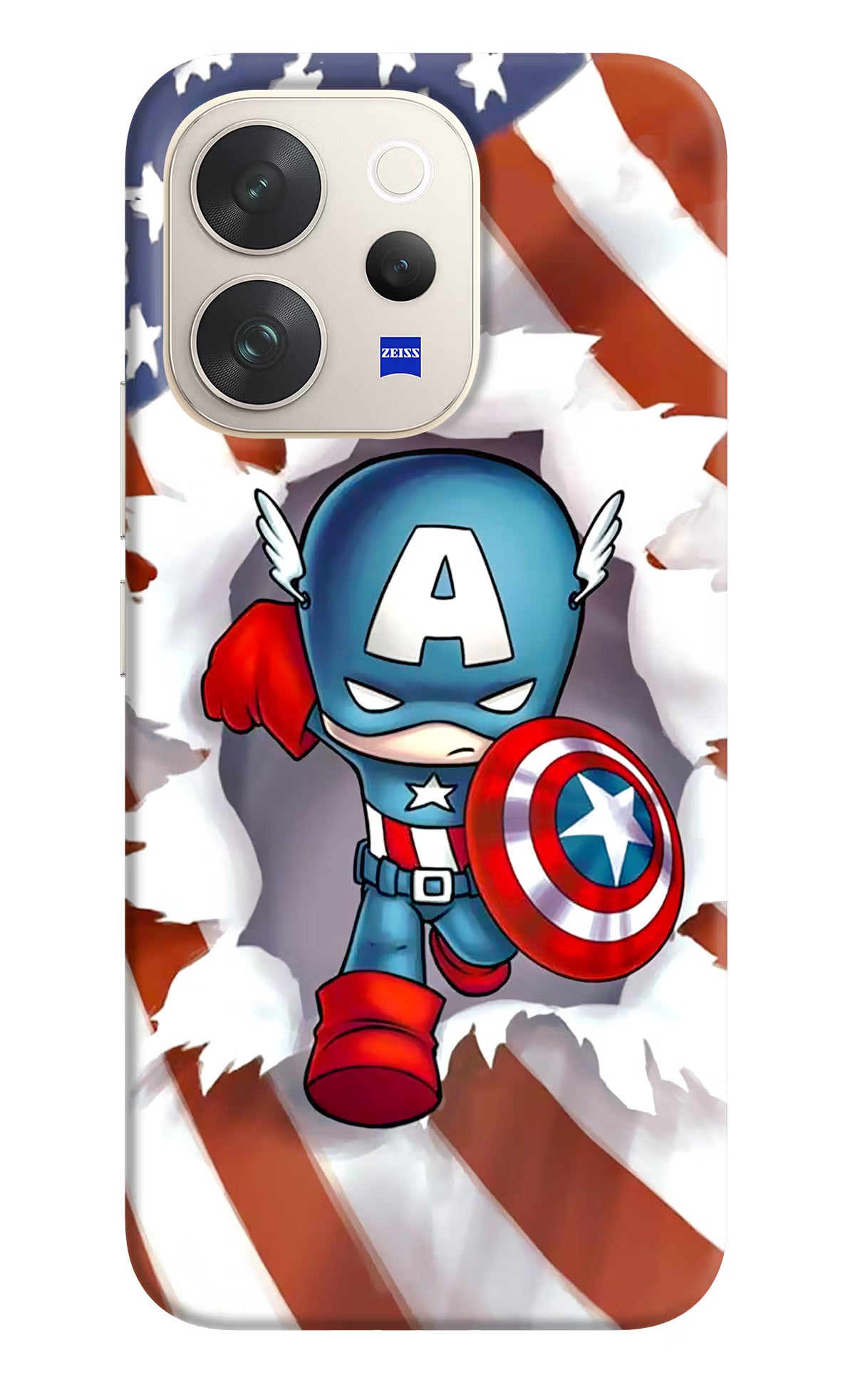 Captain America Vivo V70 5G Back Cover - Captain America Vivo V70 5G Hard Case Back Cover by Casekaro Captain America Vivo V70 5G Hard Case Back Cover by Casekaro