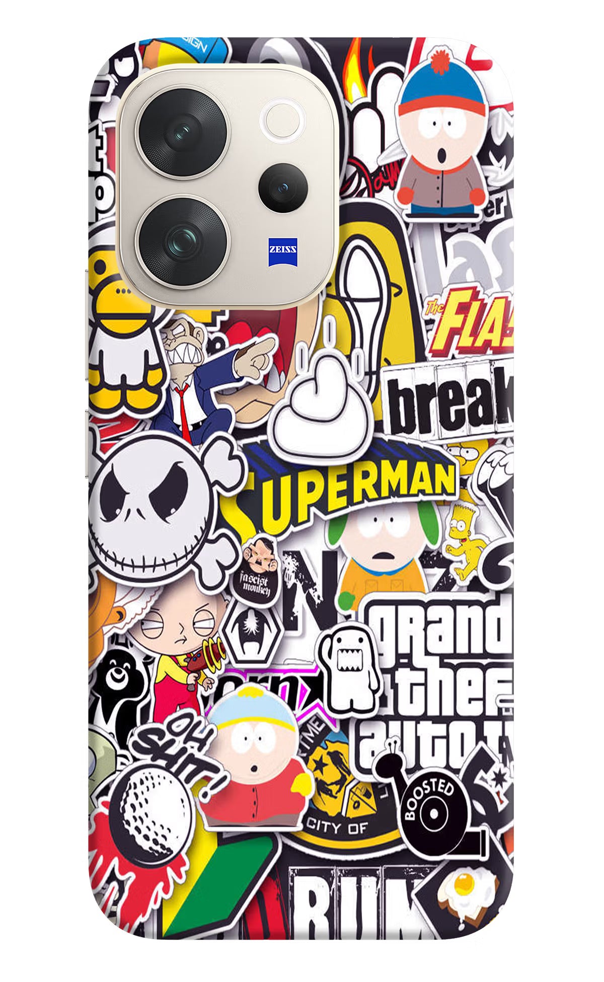 Sticker Bomb Vivo V70 5G Back Cover - Sticker Bomb Vivo V70 5G Hard Case Back Cover by Casekaro Sticker Bomb Vivo V70 5G Hard Case Back Cover by Casekaro
