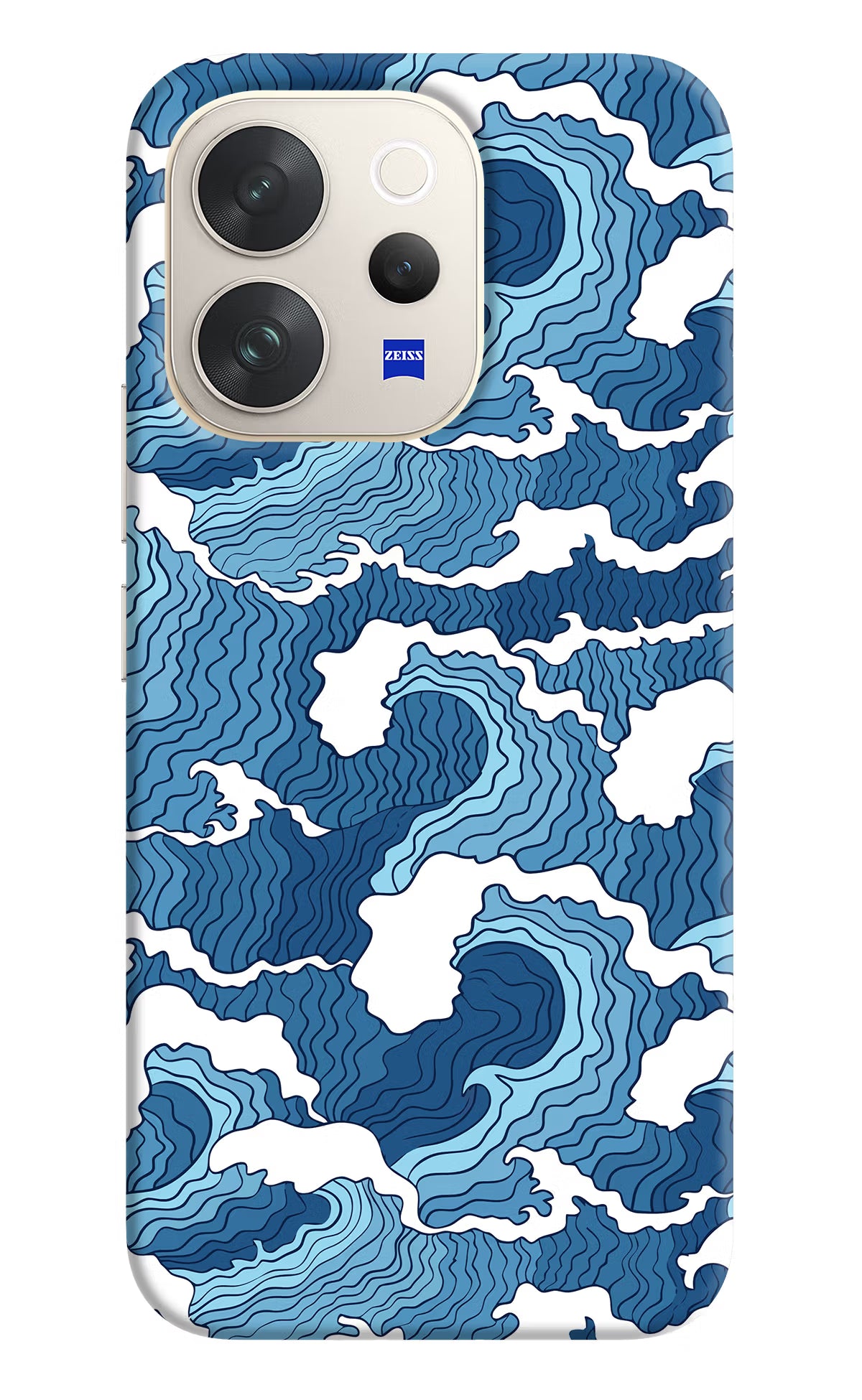 Blue Waves Vivo V70 5G Back Cover - Blue Waves Vivo V70 5G Hard Case Back Cover by Casekaro Blue Waves Vivo V70 5G Hard Case Back Cover by Casekaro