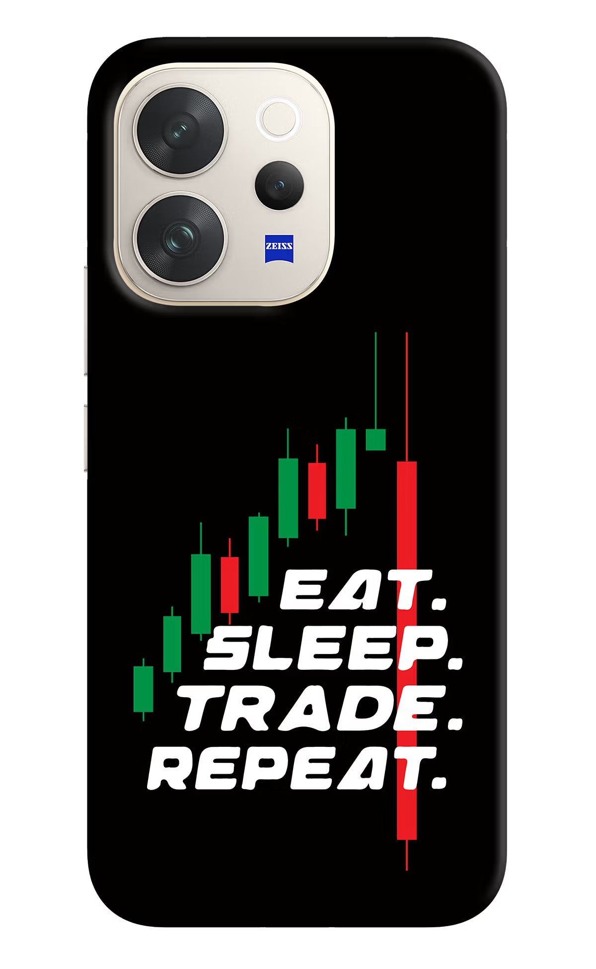 Eat Sleep Trade Repeat Vivo V70 5G Back Cover - Eat Sleep Trade Repeat Vivo V70 5G Hard Case Back Cover by Casekaro Eat Sleep Trade Repeat Vivo V70 5G Hard Case Back Cover by Casekaro
