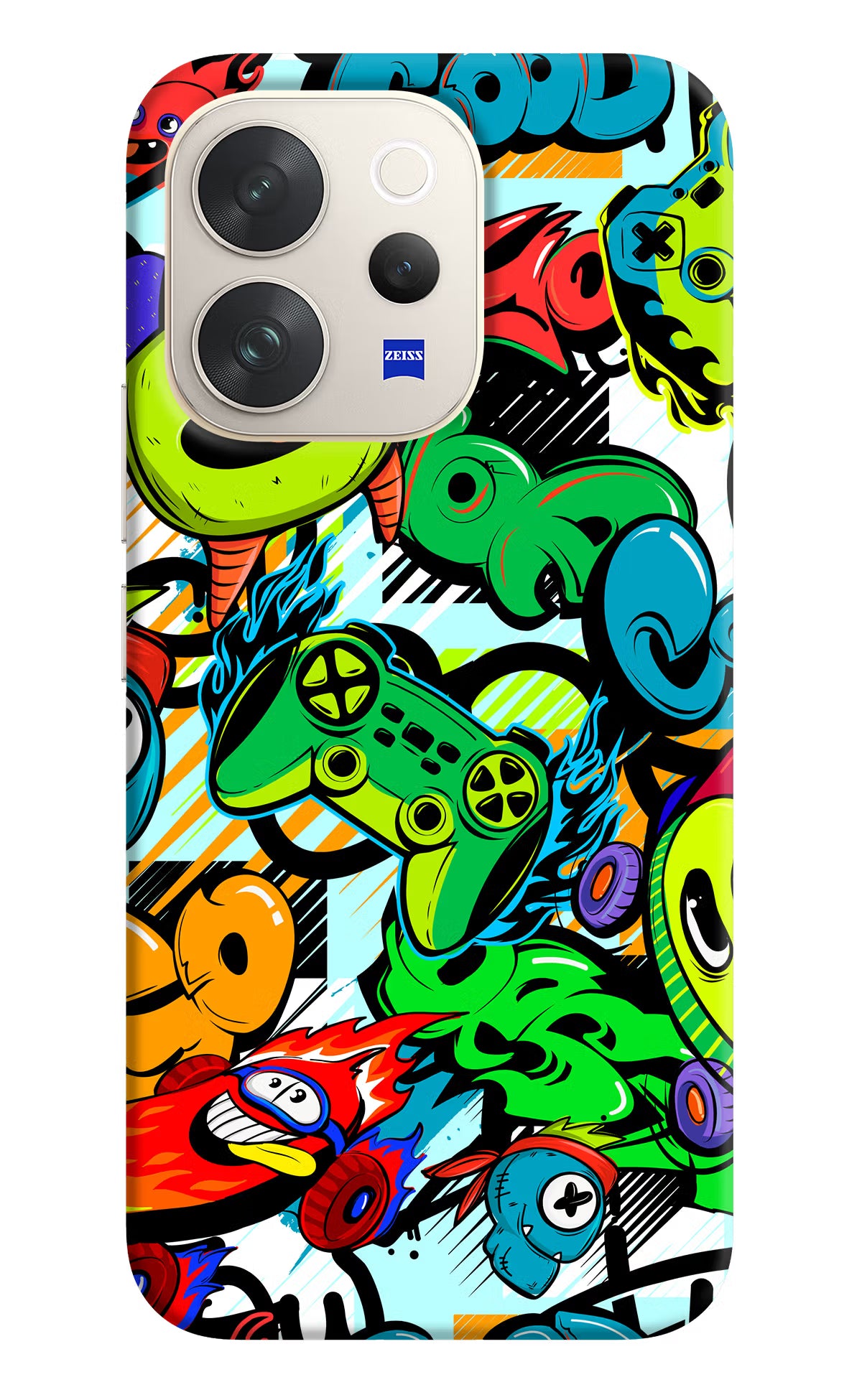 Game Doodle Vivo V70 5G Back Cover - Game Doodle Vivo V70 5G Hard Case Back Cover by Casekaro Game Doodle Vivo V70 5G Hard Case Back Cover by Casekaro