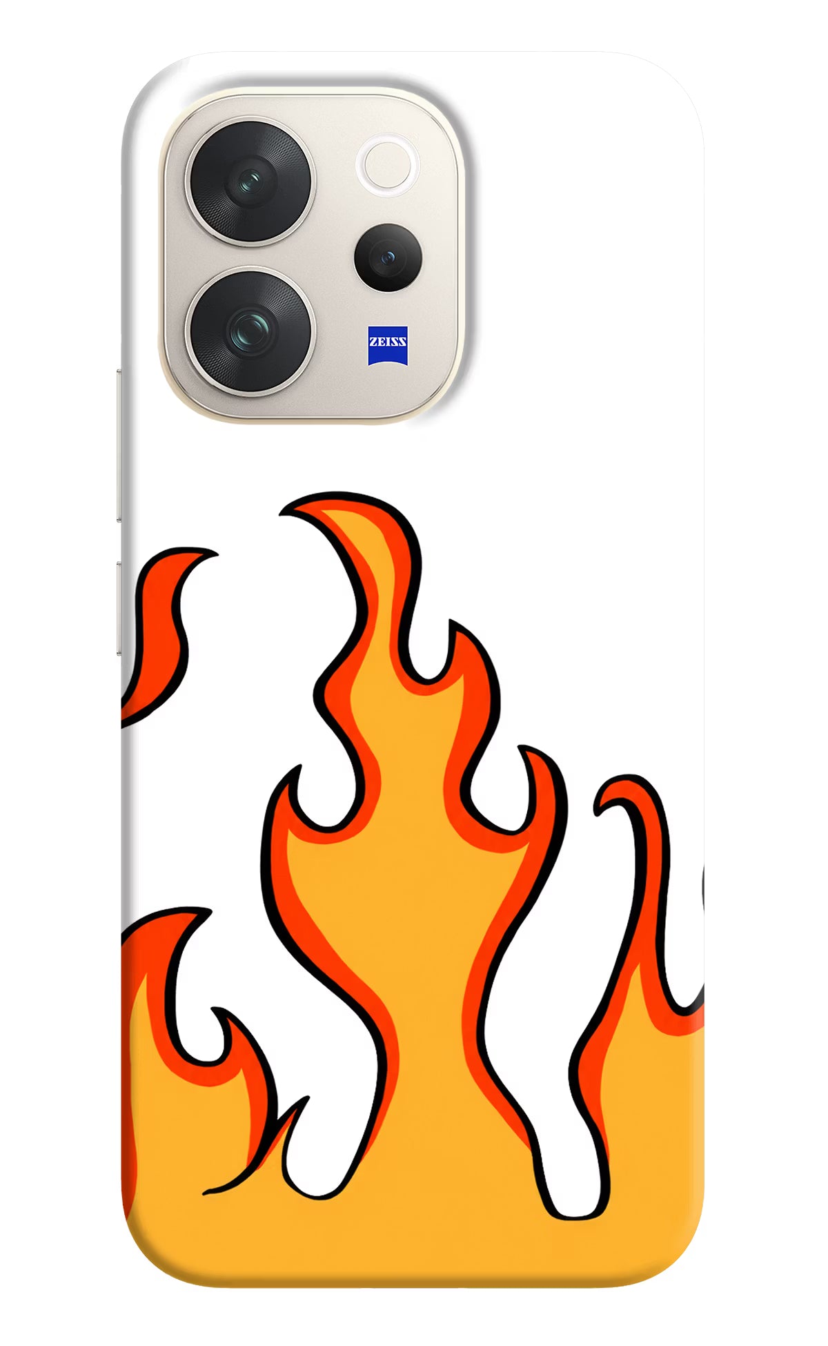 Fired Up – White Vivo V70 5G Back Cover - Fired Up – White Vivo V70 5G Hard Case Back Cover by Casekaro Fired Up – White Vivo V70 5G Hard Case Back Cover by Casekaro