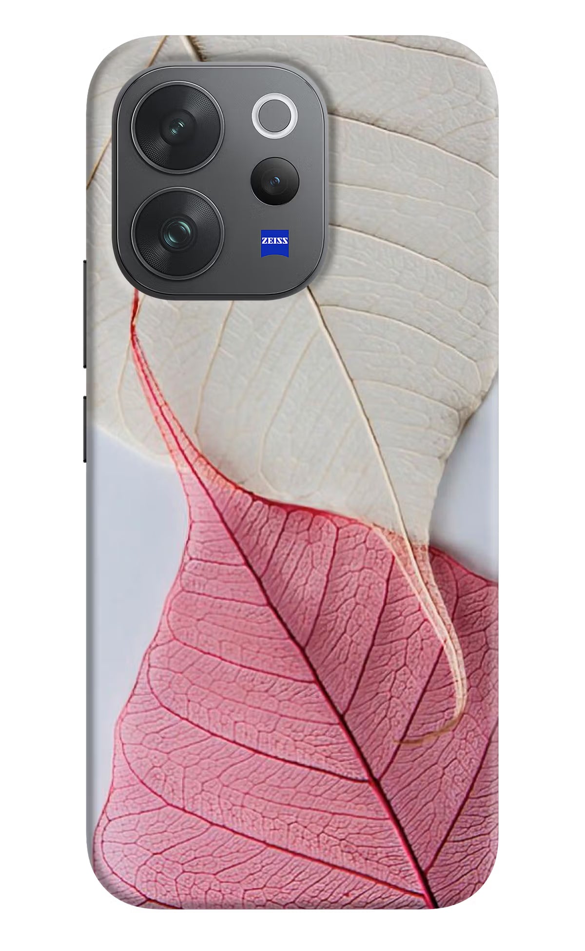 White Pink Leaf Vivo V70 Elite 5G Back Cover - White Pink Leaf Vivo V70 Elite 5G Hard Case Back Cover by Casekaro White Pink Leaf Vivo V70 Elite 5G Hard Case Back Cover by Casekaro