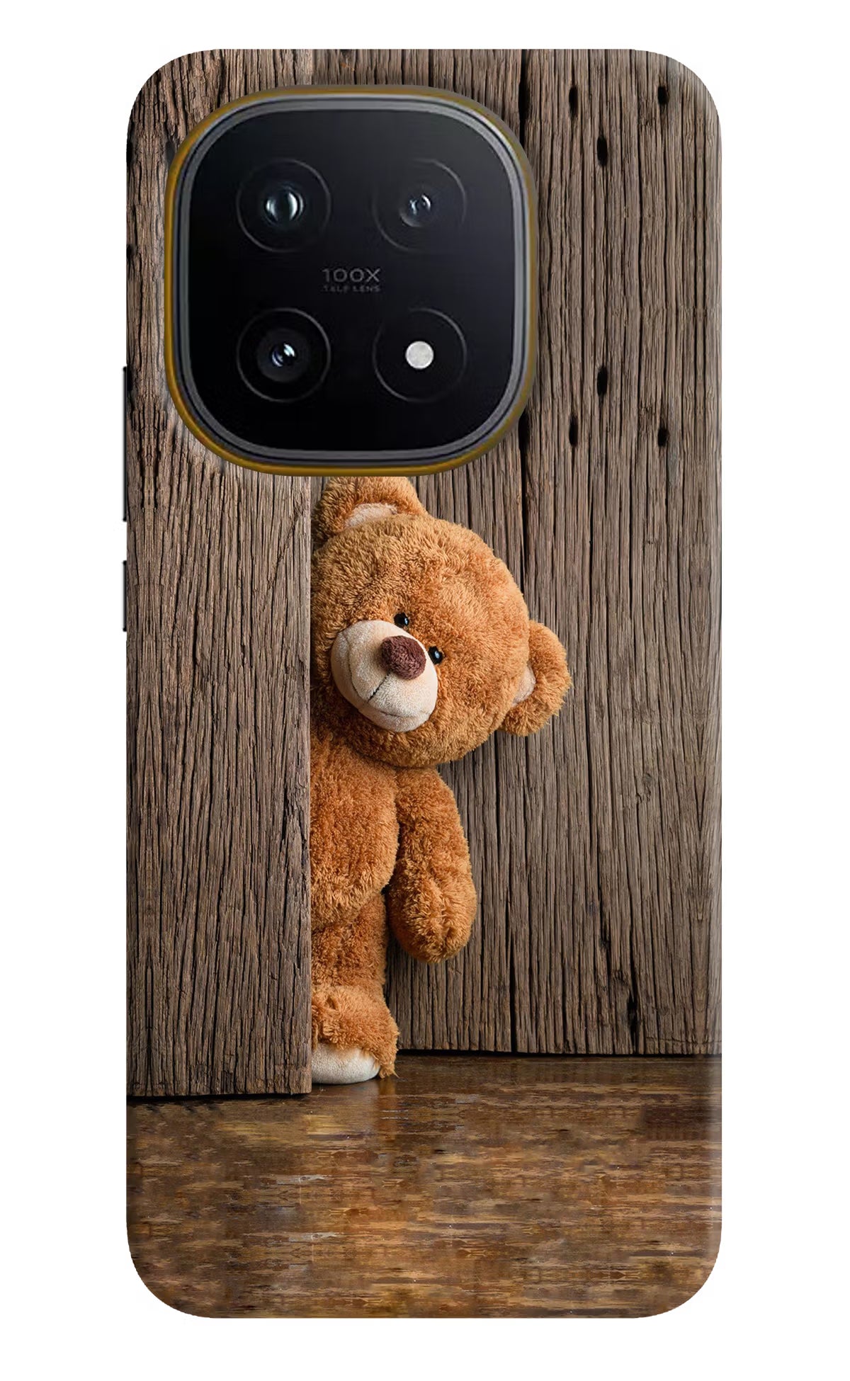 Teddy Wooden iQOO 15 5G Back Cover - Teddy Wooden iQOO 15 5G Hard Case Back Cover by Casekaro Teddy Wooden iQOO 15 5G Hard Case Back Cover by Casekaro