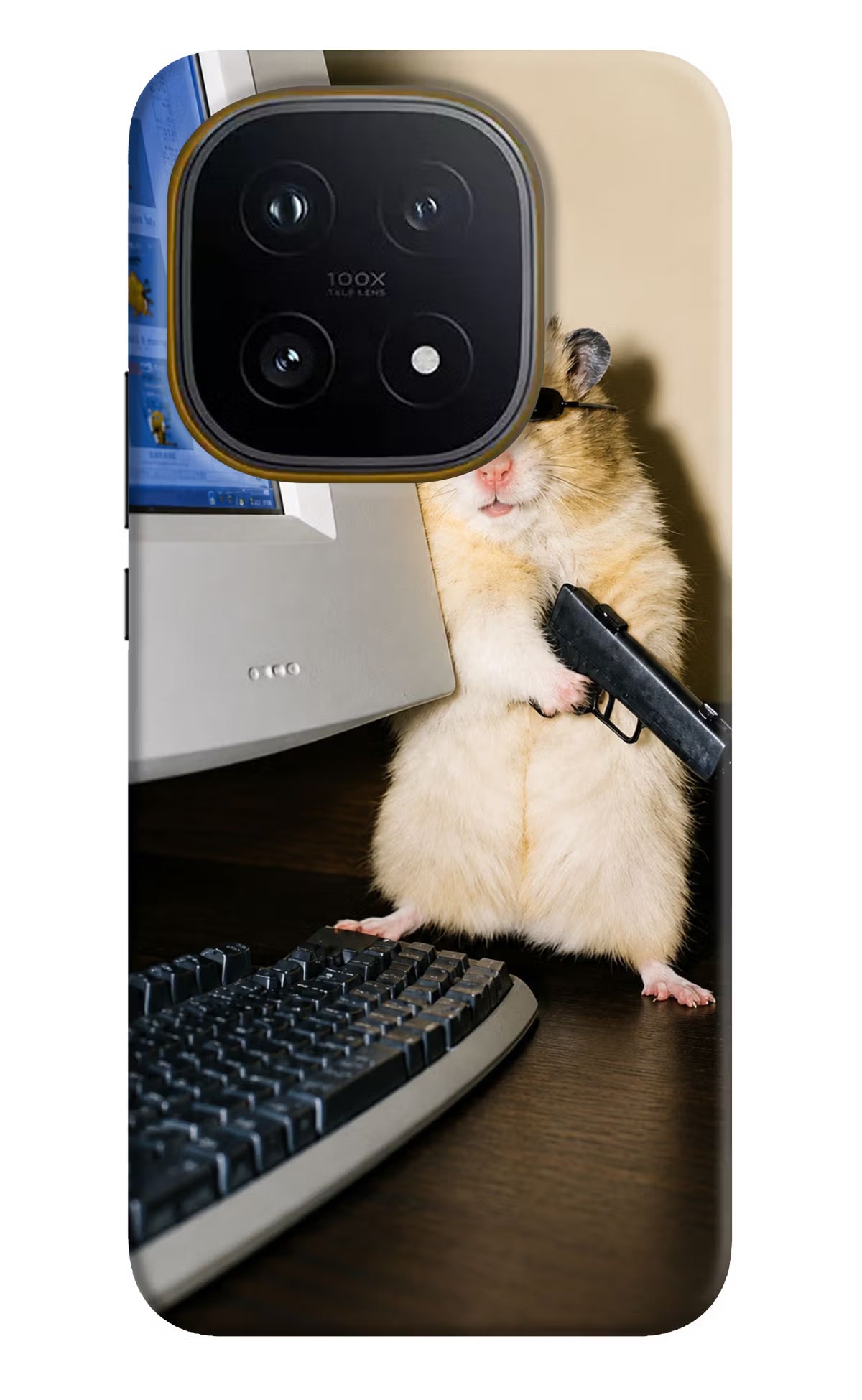 Hacker Hamster iQOO 15 5G Back Cover - Hacker Hamster iQOO 15 5G Hard Case Back Cover by Casekaro Hacker Hamster iQOO 15 5G Hard Case Back Cover by Casekaro