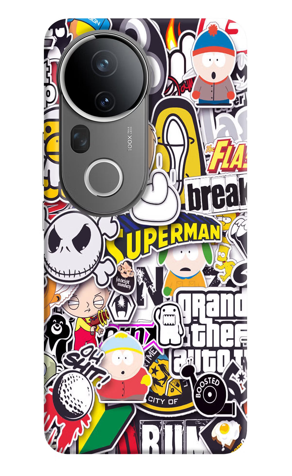 Sticker Bomb Vivo T4 Ultra 5G Back Cover - Sticker Bomb Vivo T4 Ultra 5G Hard Case Back Cover by Casekaro Sticker Bomb Vivo T4 Ultra 5G Hard Case Back Cover by Casekaro