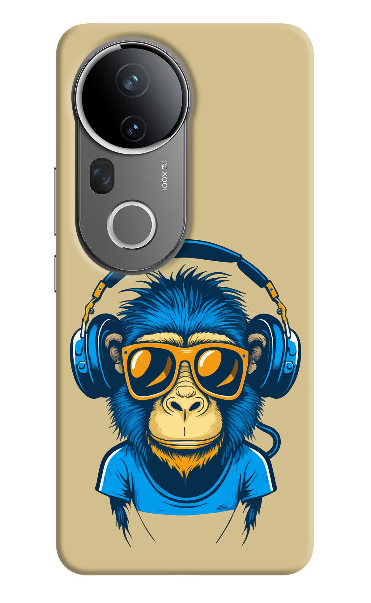 Monkey Headphone Vivo T4 Ultra 5G Back Cover - Monkey Headphone Vivo T4 Ultra 5G Hard Case Back Cover by Casekaro Monkey Headphone Vivo T4 Ultra 5G Hard Case Back Cover by Casekaro