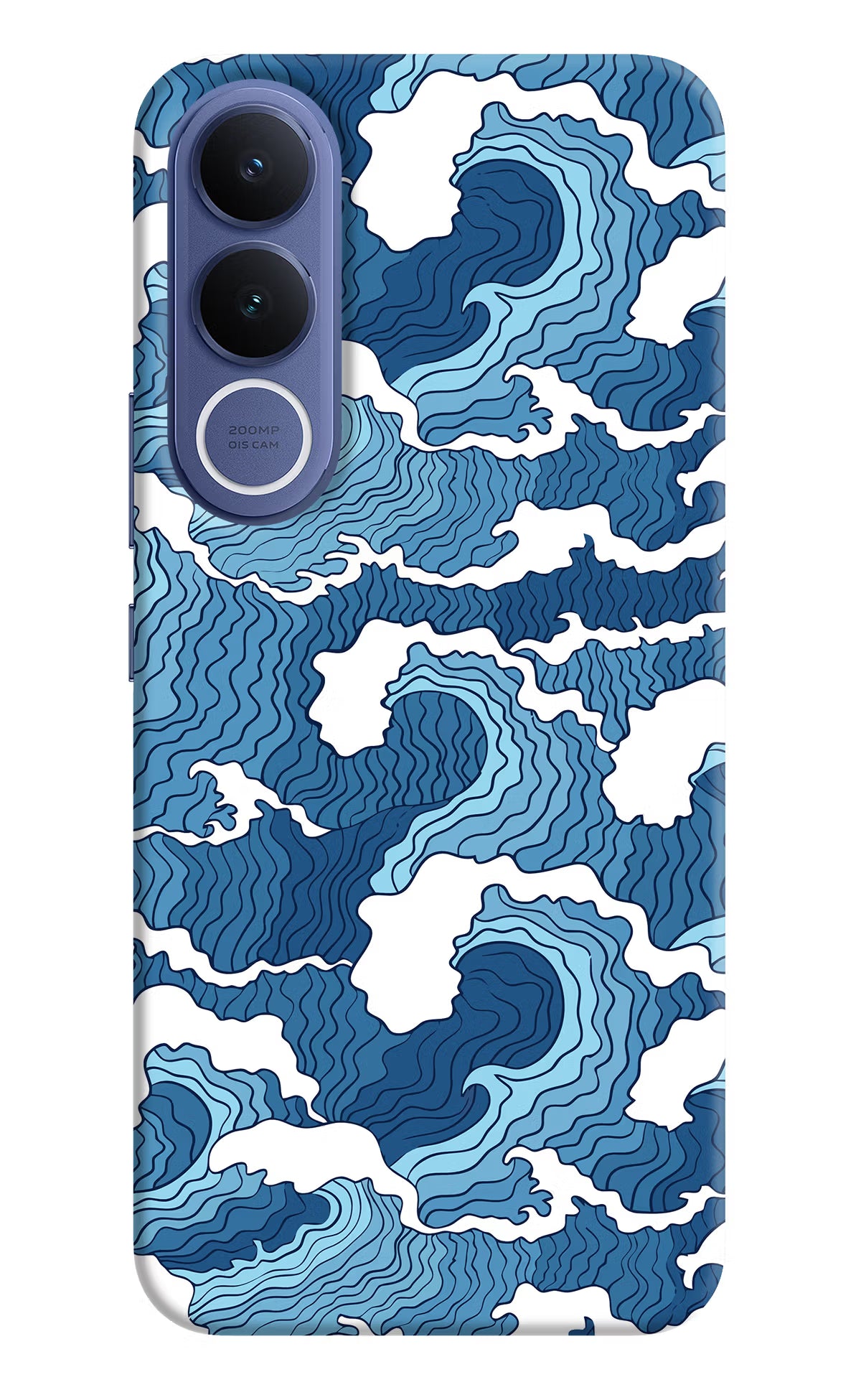 Blue Waves Vivo V70 FE 5G Back Cover - Blue Waves Vivo V70 FE 5G Hard Case Back Cover by Casekaro Blue Waves Vivo V70 FE 5G Hard Case Back Cover by Casekaro
