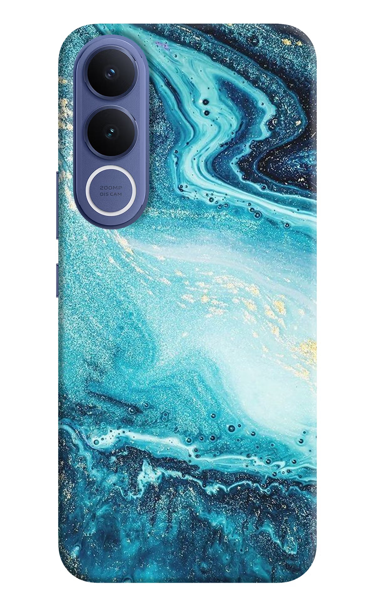 Blue Glitter Marble Vivo V70 FE 5G Back Cover - Blue Glitter Marble Vivo V70 FE 5G Hard Case Back Cover by Casekaro Blue Glitter Marble Vivo V70 FE 5G Hard Case Back Cover by Casekaro