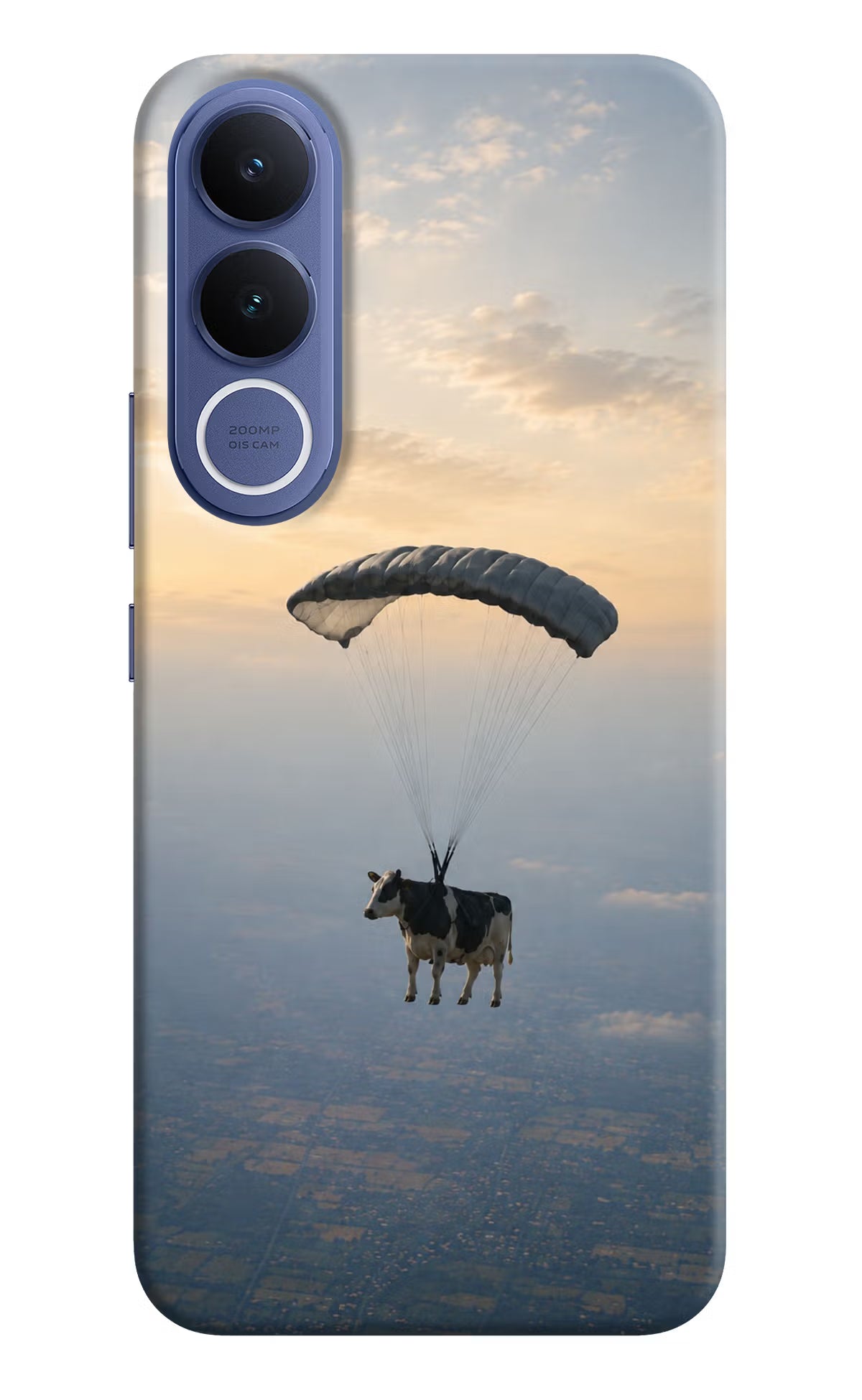 Skydiving Cow Vivo V70 FE 5G Back Cover - Skydiving Cow Vivo V70 FE 5G Hard Case Back Cover by Casekaro Skydiving Cow Vivo V70 FE 5G Hard Case Back Cover by Casekaro