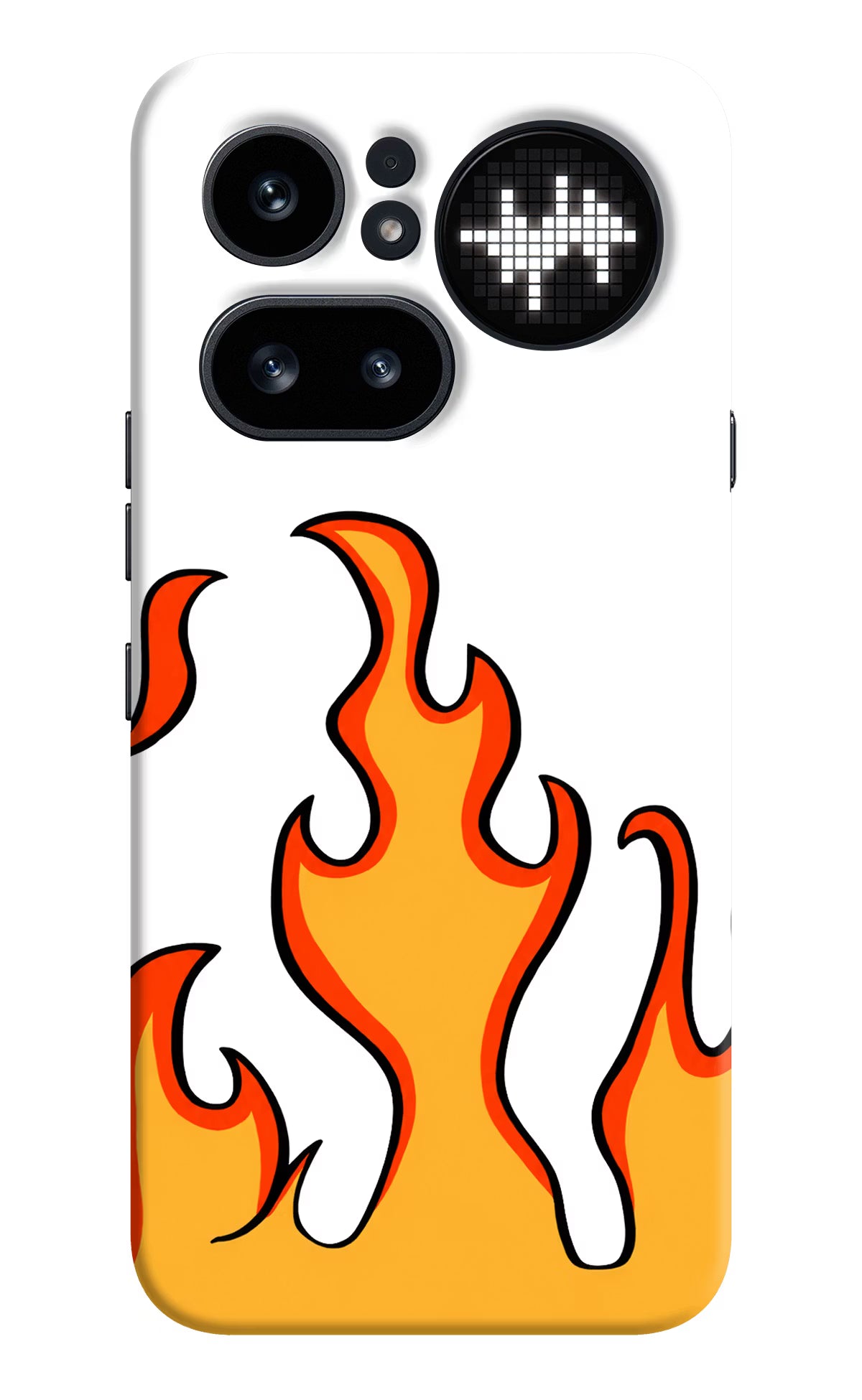 Fired Up – White Nothing Phone 4a Pro Back Cover - Fired Up – White Nothing Phone 4a Pro Hard Case Back Cover by Casekaro Fired Up – White Nothing Phone 4a Pro Hard Case Back Cover by Casekaro