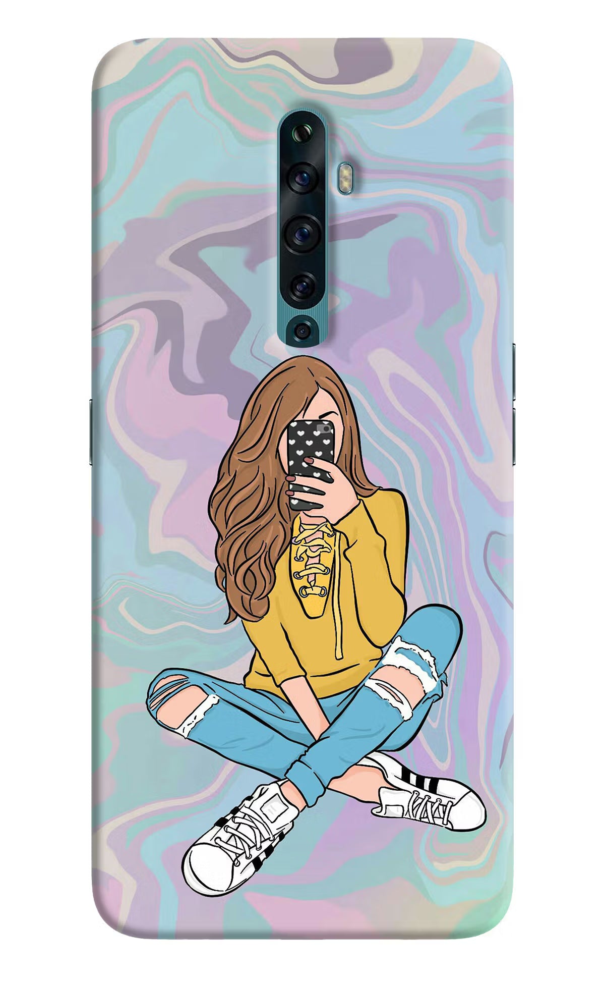 Selfie Girl Oppo Reno2 F Back Cover - Selfie Girl Oppo Reno2 F Back Cover Selfie Girl Oppo Reno2 F Back Cover
