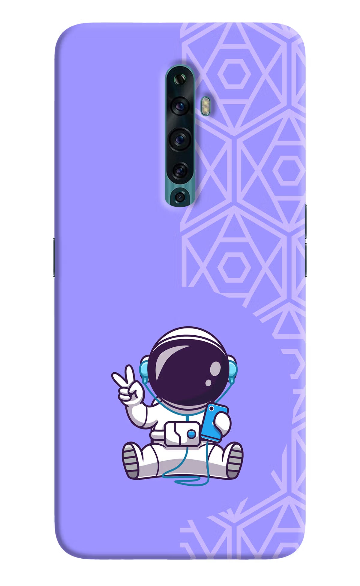 Cute Astronaut Chilling Oppo Reno2 F Back Cover - Cute Astronaut Chilling Oppo Reno2 F Back Cover Cute Astronaut Chilling Oppo Reno2 F Back Cover