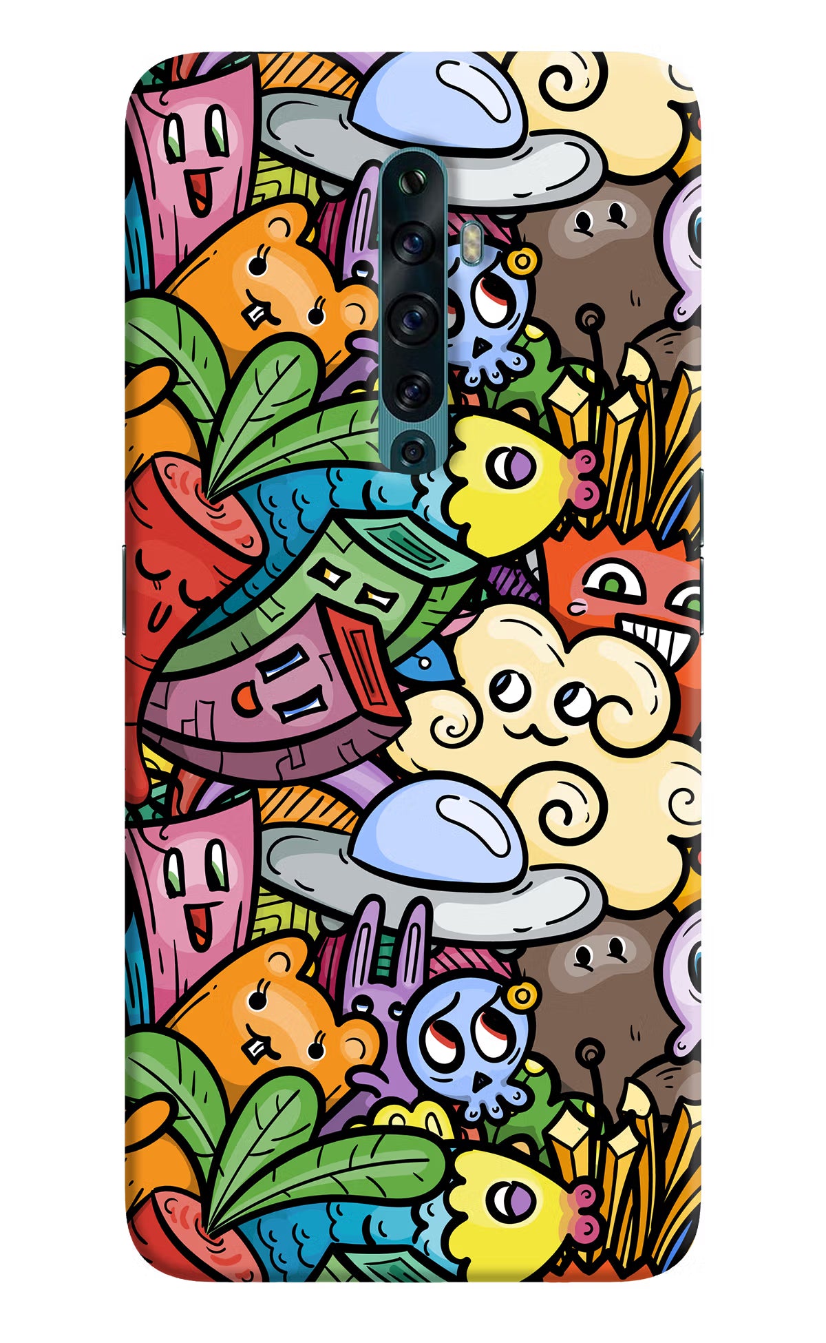 Veggie Doodle Oppo Reno2 F Back Cover - Veggie Doodle Oppo Reno2 F Back Cover Veggie Doodle Oppo Reno2 F Back Cover