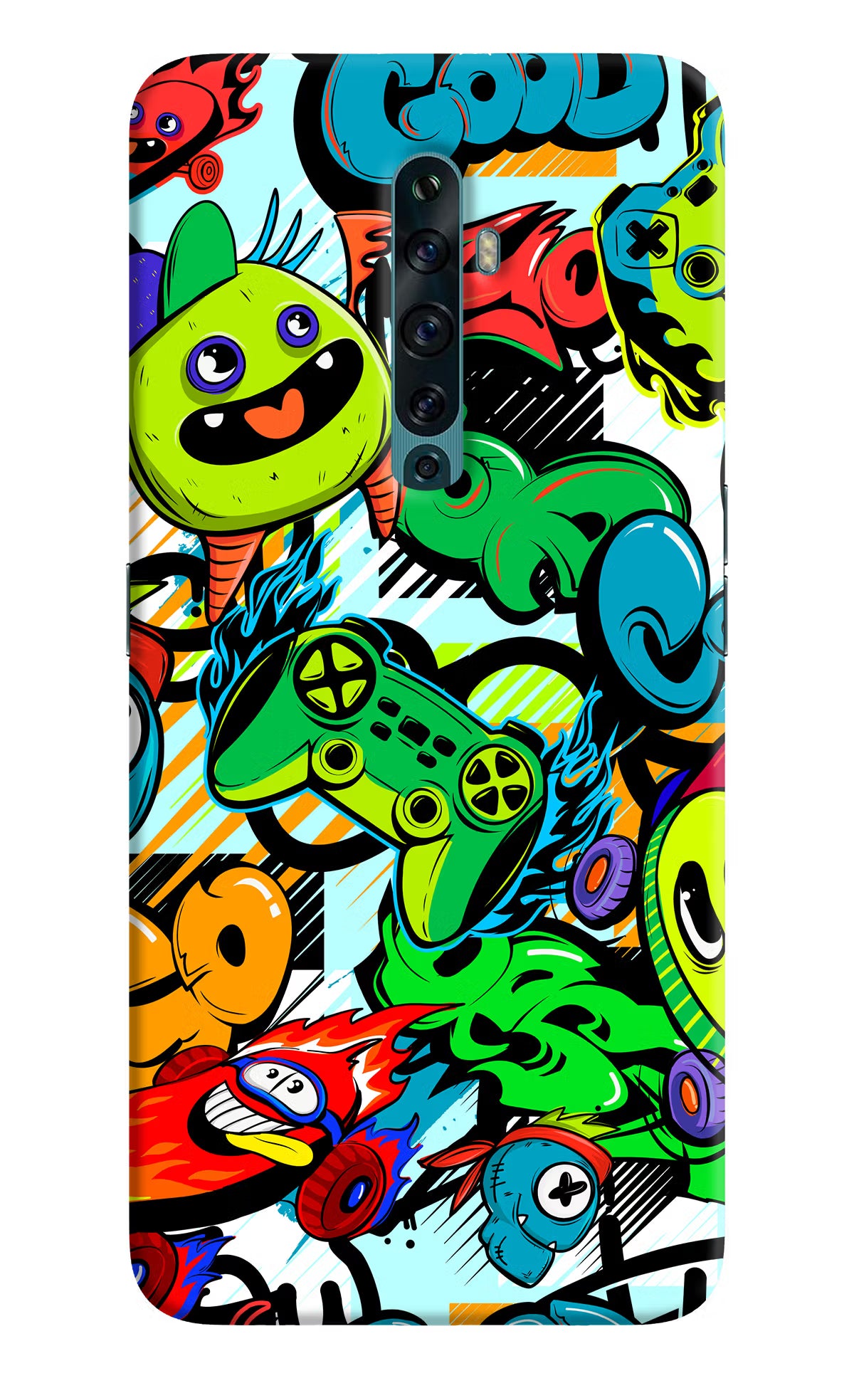 Game Doodle Oppo Reno2 F Back Cover - Game Doodle Oppo Reno2 F Back Cover Game Doodle Oppo Reno2 F Back Cover