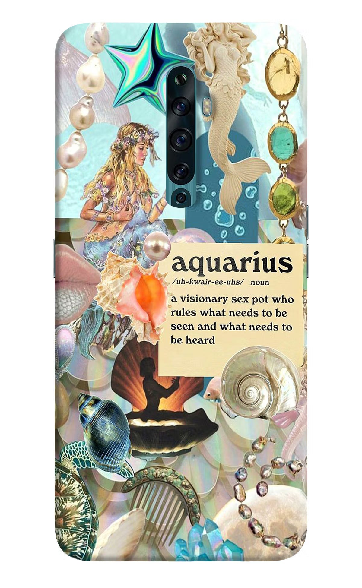 Aquarius Zodiac Oppo Reno2 F Back Cover - Aquarius Zodiac Oppo Reno2 F Back Cover Aquarius Zodiac Oppo Reno2 F Back Cover