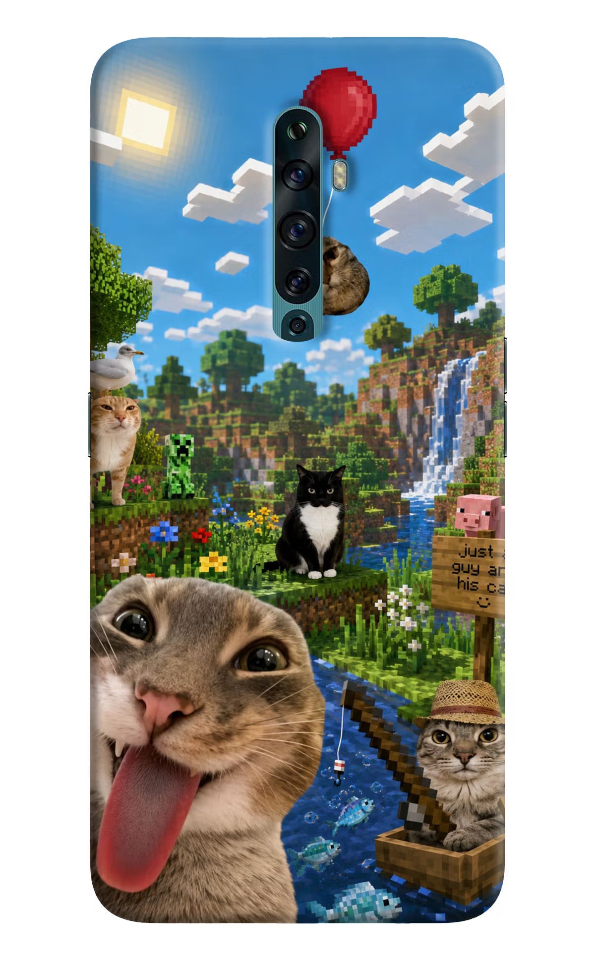 Minecraft Cat Chaos Oppo Reno2 F Back Cover - Minecraft Cat Chaos Oppo Reno2 F Back Cover Minecraft Cat Chaos Oppo Reno2 F Back Cover