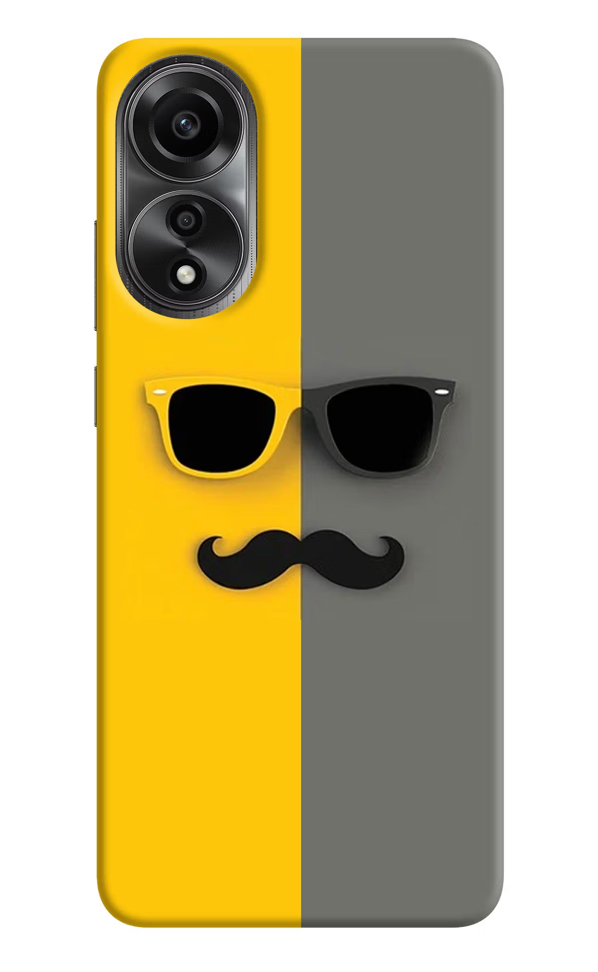 Sunglasses with Mustache Oppo A78 4G Back Cover - Sunglasses with Mustache Oppo A78 4G Back Cover Sunglasses with Mustache Oppo A78 4G Back Cover
