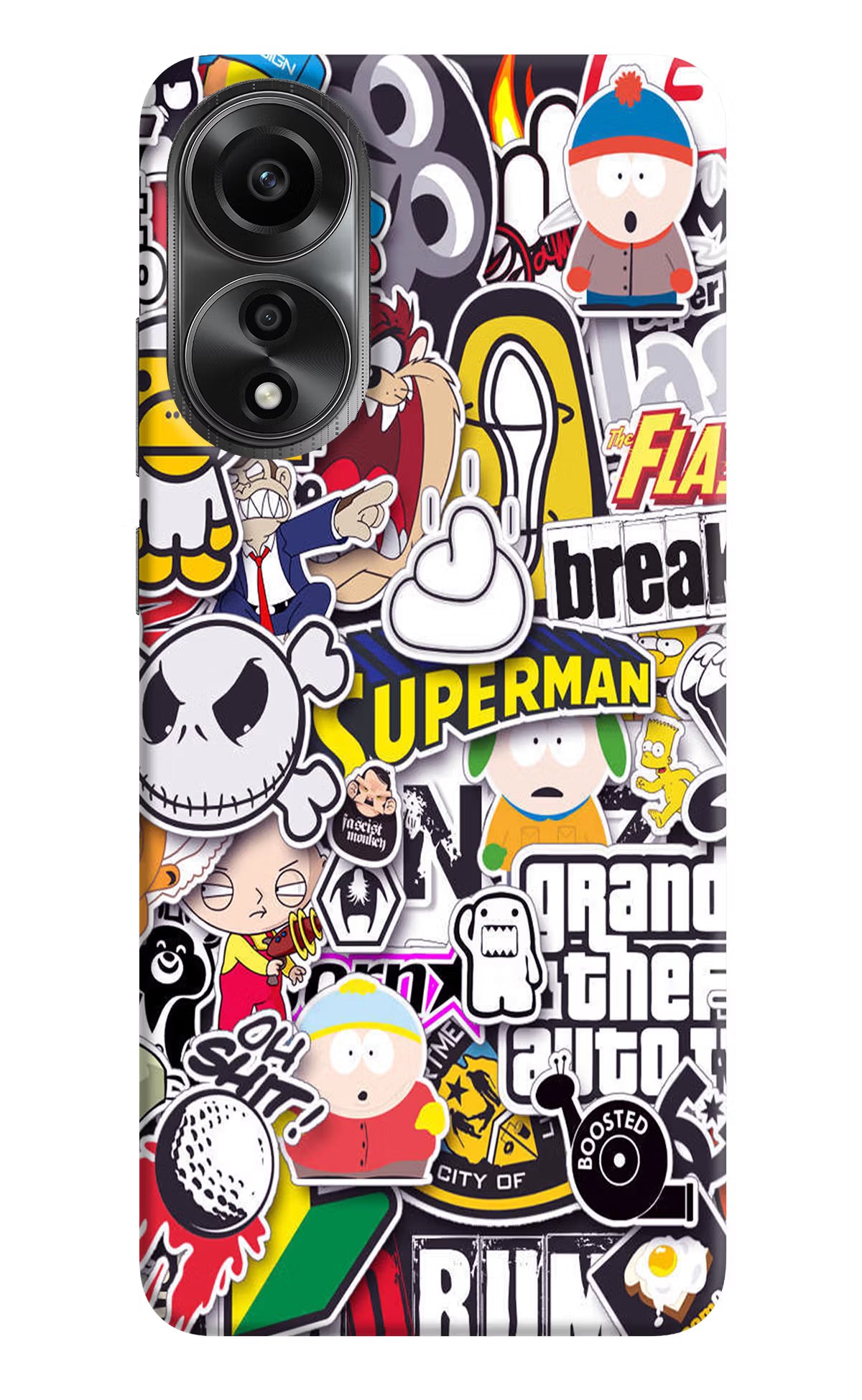 Sticker Bomb Oppo A78 4G Back Cover - Sticker Bomb Oppo A78 4G Back Cover Sticker Bomb Oppo A78 4G Back Cover
