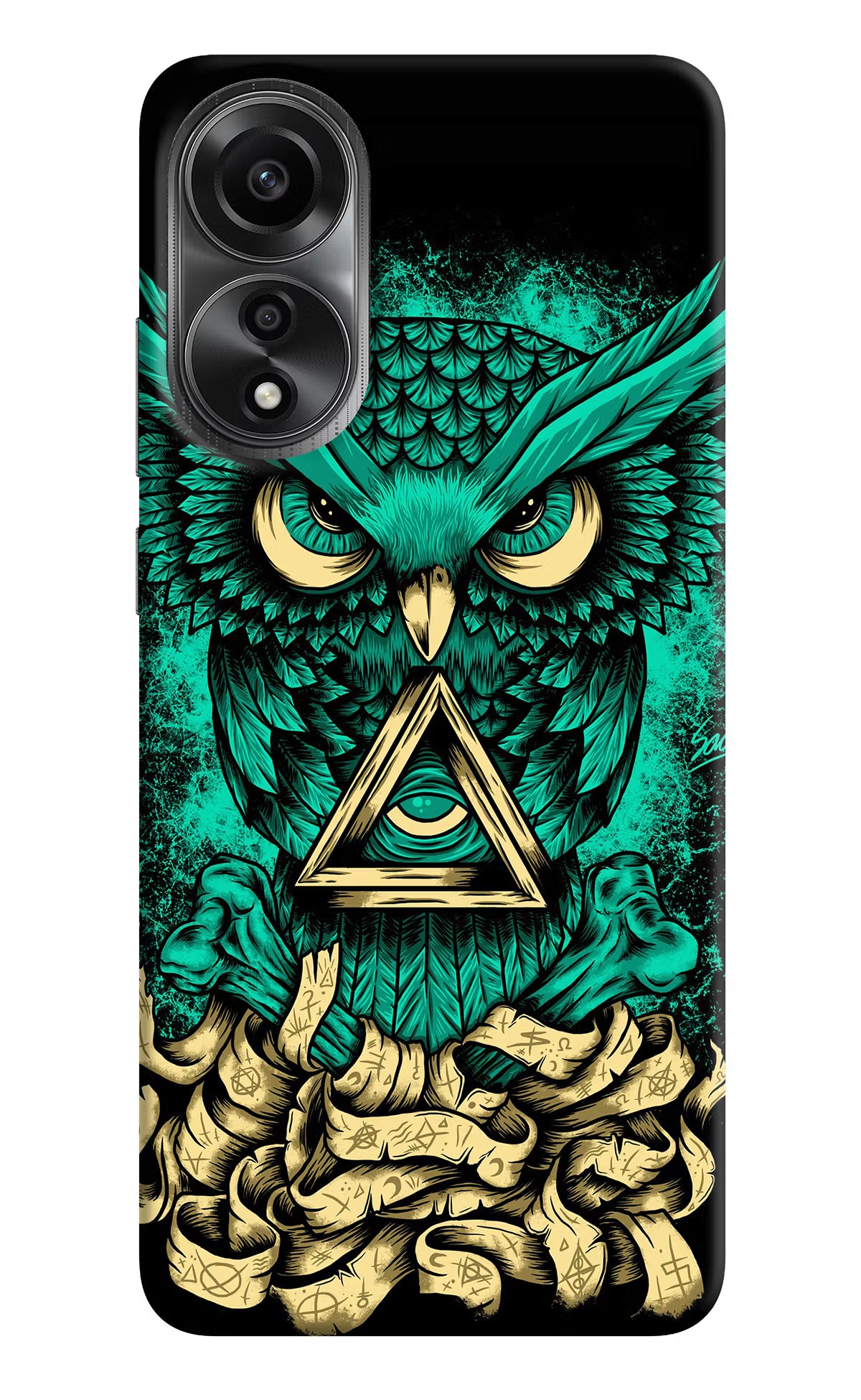 Green Owl Oppo A78 4G Back Cover - Green Owl Oppo A78 4G Back Cover Green Owl Oppo A78 4G Back Cover