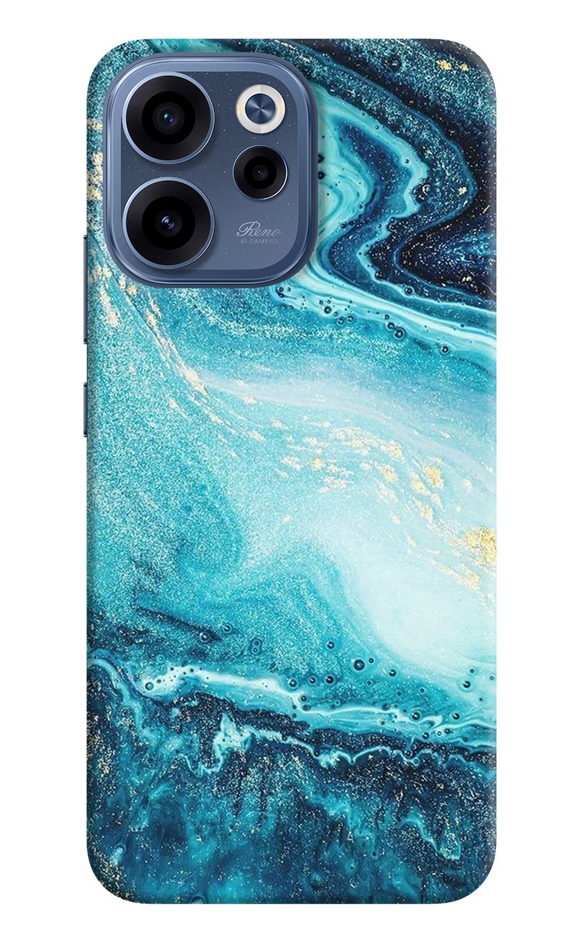 Blue Glitter Marble Oppo Reno15c 5G Back Cover - Blue Glitter Marble Oppo Reno15c 5G Back Cover Blue Glitter Marble Oppo Reno15c 5G Back Cover