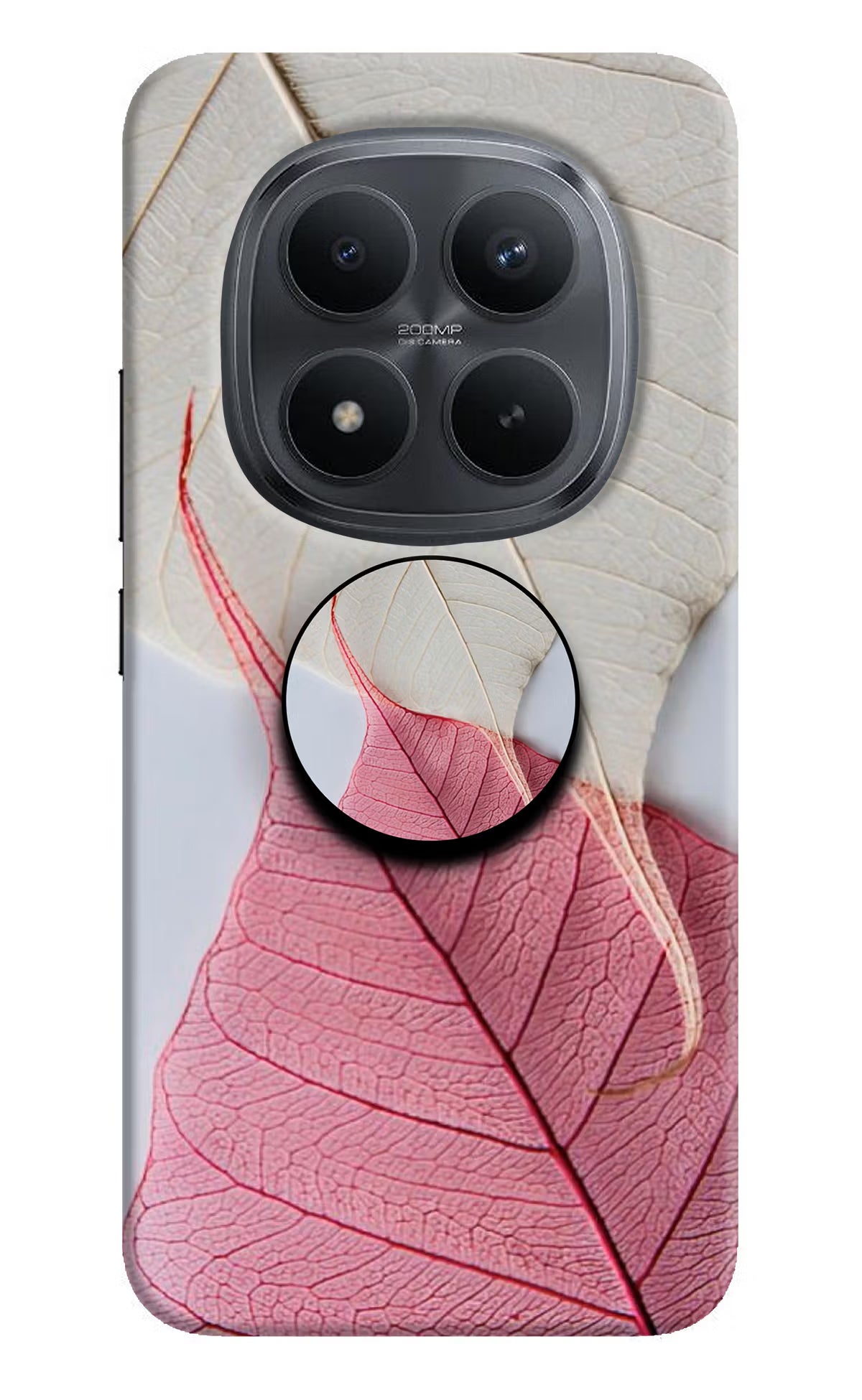 White Pink Leaf Redmi Note 15 Pro+ 5G Pop Case - White Pink Leaf Redmi Note 15 Pro+ 5G Pop Case White Pink Leaf Redmi Note 15 Pro+ 5G Pop Case