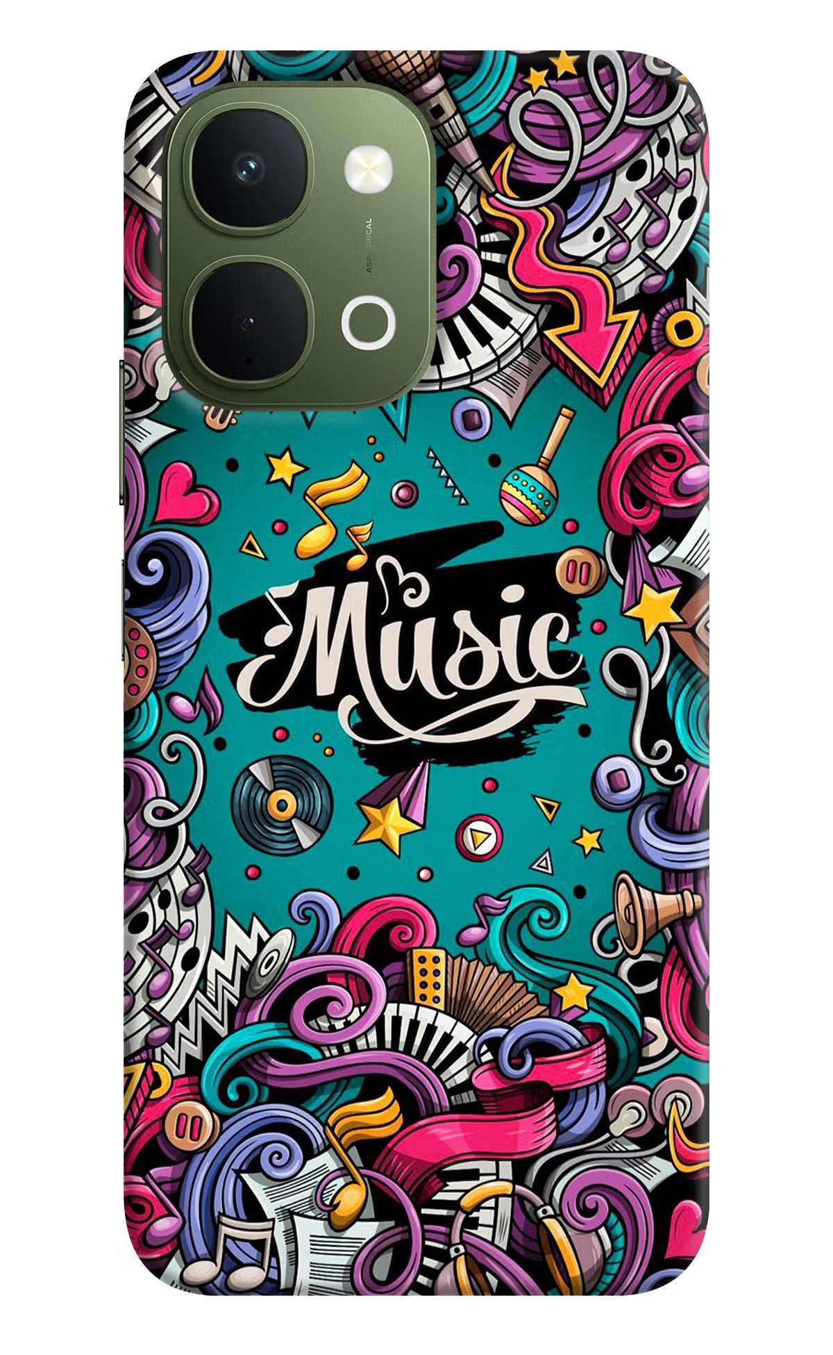 Music Graffiti Vivo T5x 5G Back Cover - Music Graffiti Vivo T5x 5G Back Cover Music Graffiti Vivo T5x 5G Back Cover