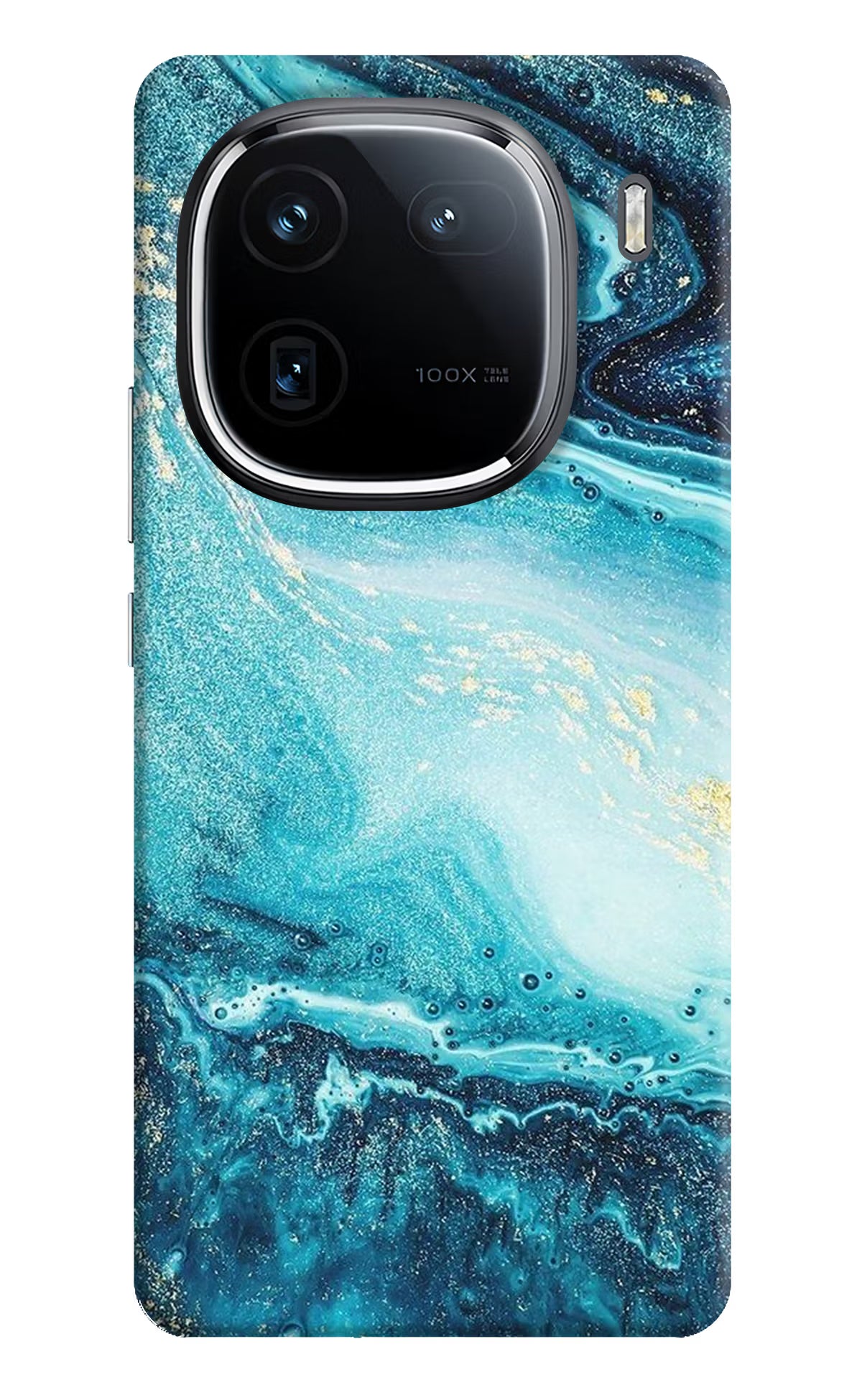 Blue Glitter Marble iQOO 12 5G Back Cover - Blue Glitter Marble iQOO 12 5G Back Cover Blue Glitter Marble iQOO 12 5G Back Cover