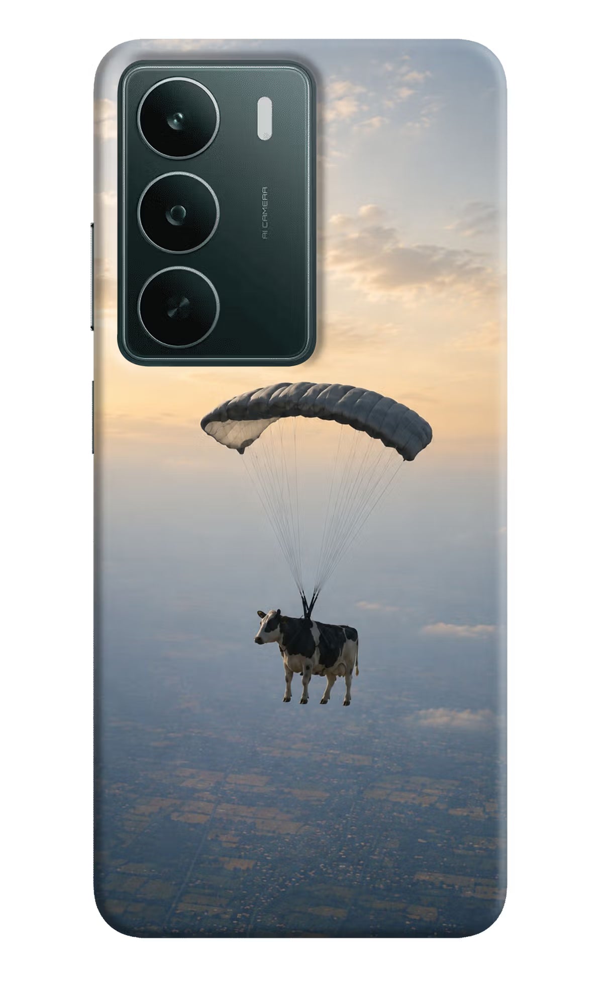 Skydiving Cow Realme C75 5G Back Cover - Skydiving Cow Realme C75 5G Back Cover Skydiving Cow Realme C75 5G Back Cover