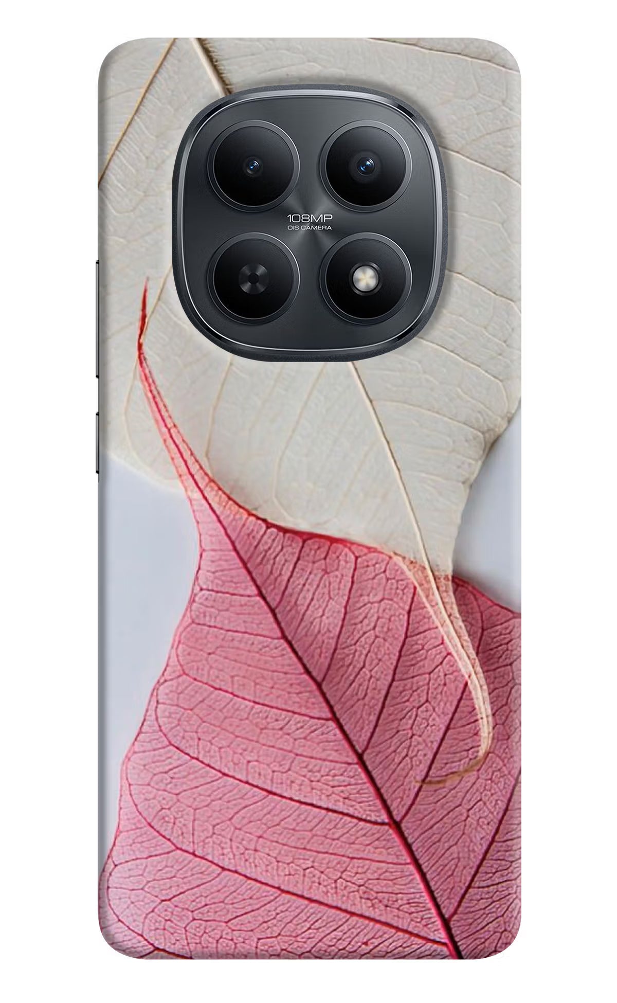White Pink Leaf Redmi Note 15 5G Back Cover - White Pink Leaf Redmi Note 15 5G Back Cover White Pink Leaf Redmi Note 15 5G Back Cover