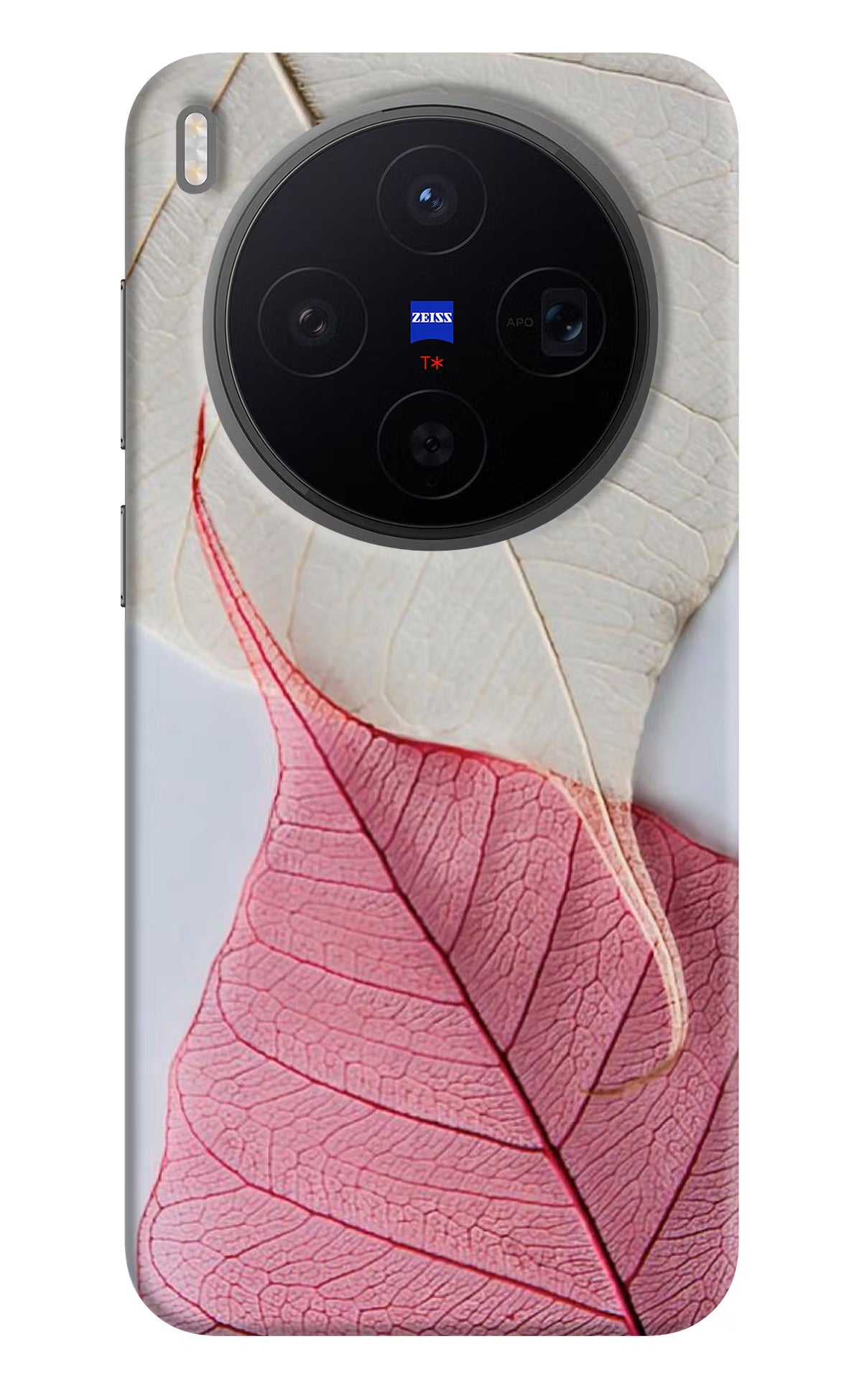 White Pink Leaf Vivo X300 Back Cover - White Pink Leaf Vivo X300 Back Cover White Pink Leaf Vivo X300 Back Cover