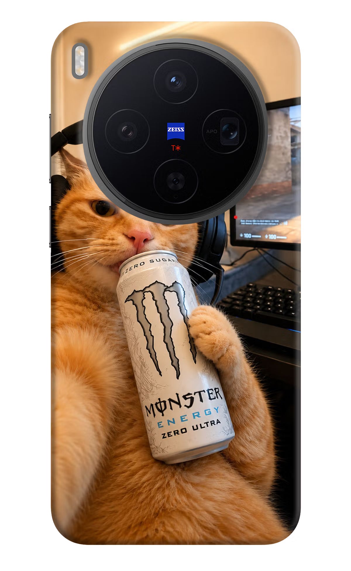 Gamer Cat Energy Vivo X300 Back Cover - Gamer Cat Energy Vivo X300 Back Cover Gamer Cat Energy Vivo X300 Back Cover