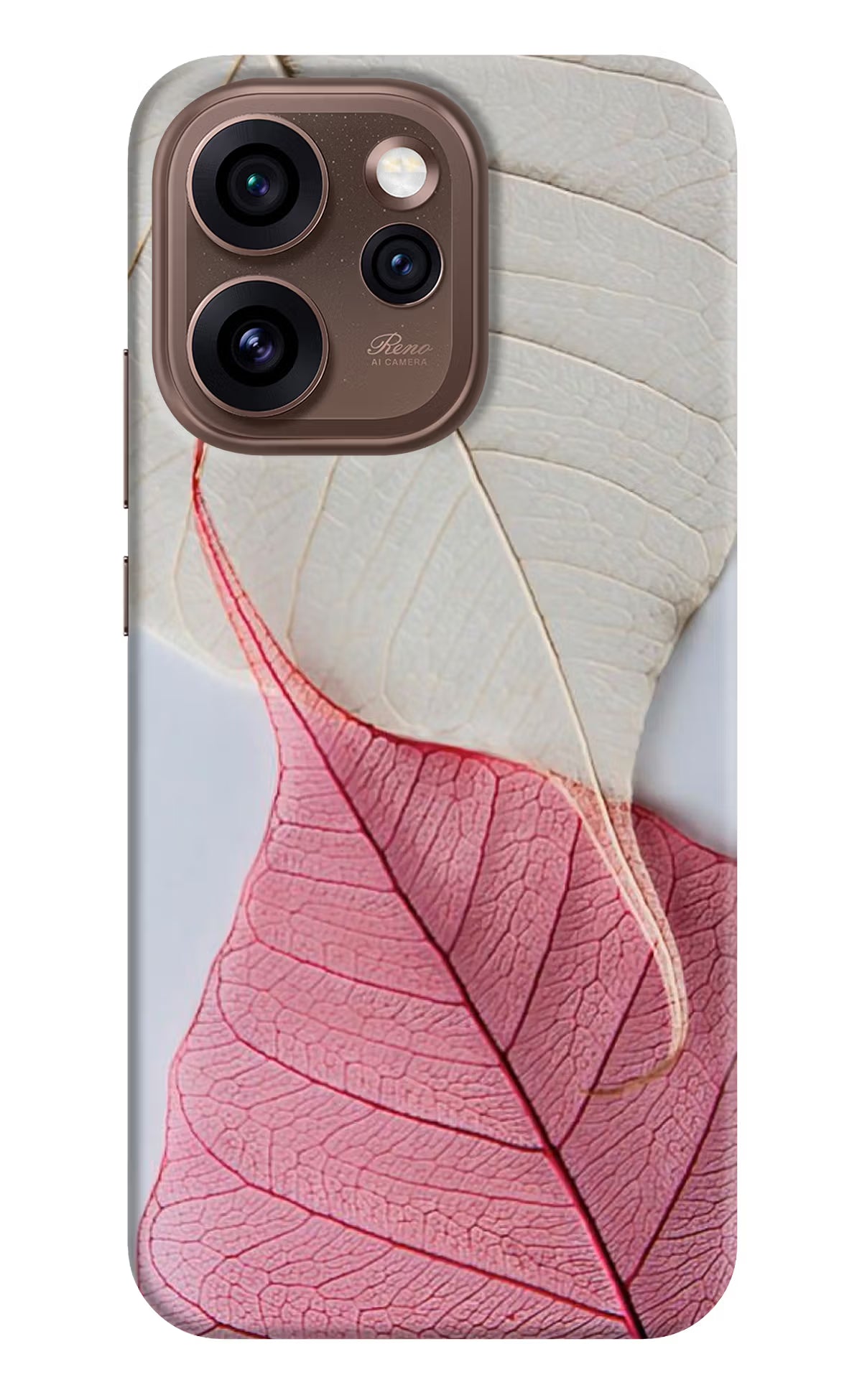 White Pink Leaf Oppo Reno15 Pro 5G Back Cover - White Pink Leaf Oppo Reno15 Pro 5G Back Cover White Pink Leaf Oppo Reno15 Pro 5G Back Cover