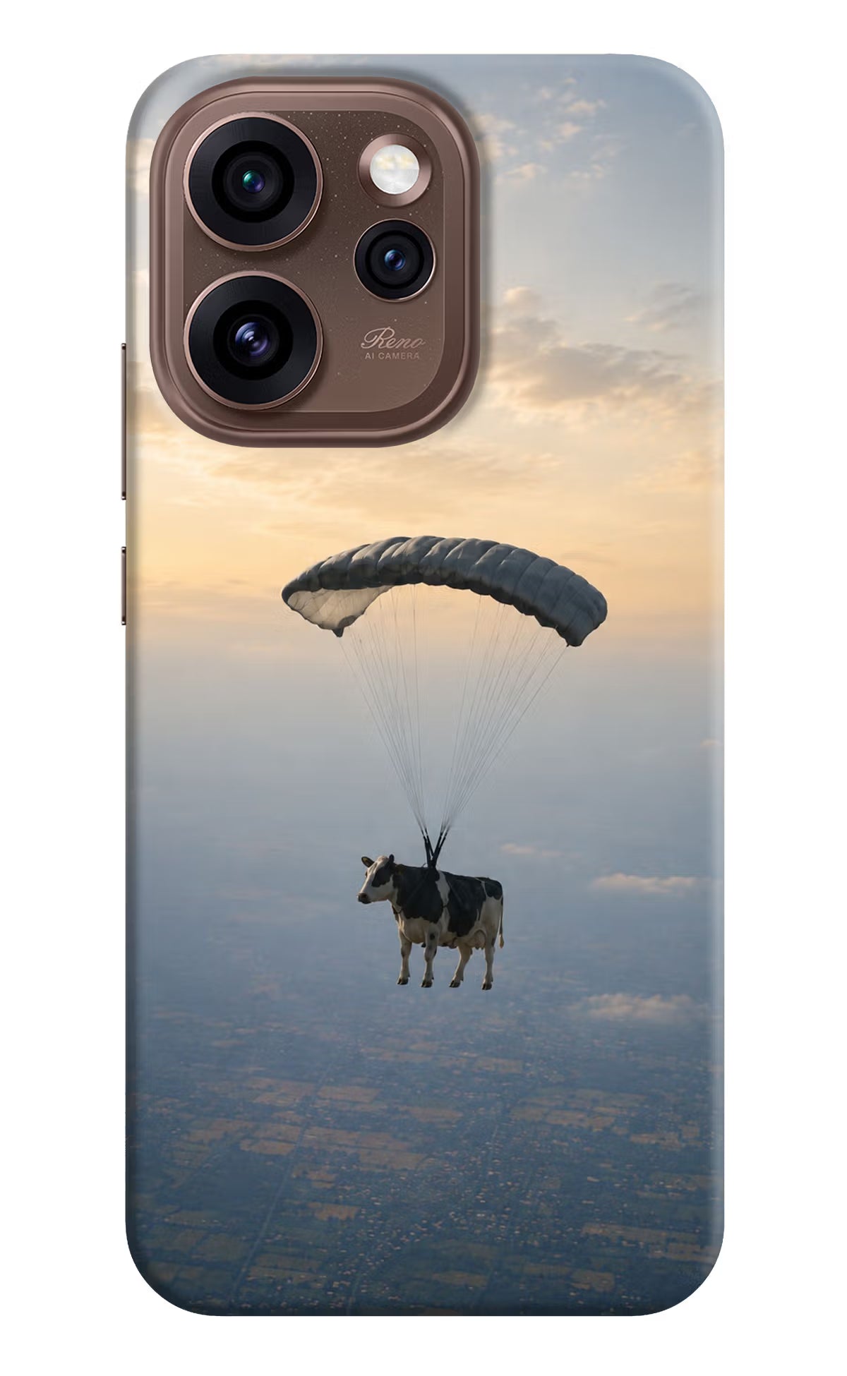 Skydiving Cow Oppo Reno15 Pro 5G Back Cover - Skydiving Cow Oppo Reno15 Pro 5G Back Cover Skydiving Cow Oppo Reno15 Pro 5G Back Cover