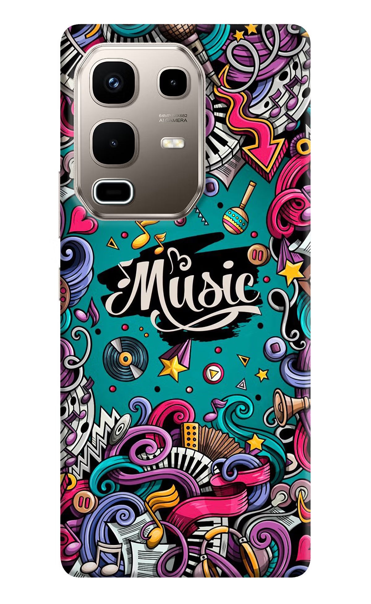Music Graffiti Infinix Note 50s 5G Plus Back Cover - Music Graffiti Infinix Note 50s 5G Plus Back Cover Music Graffiti Infinix Note 50s 5G Plus Back Cover