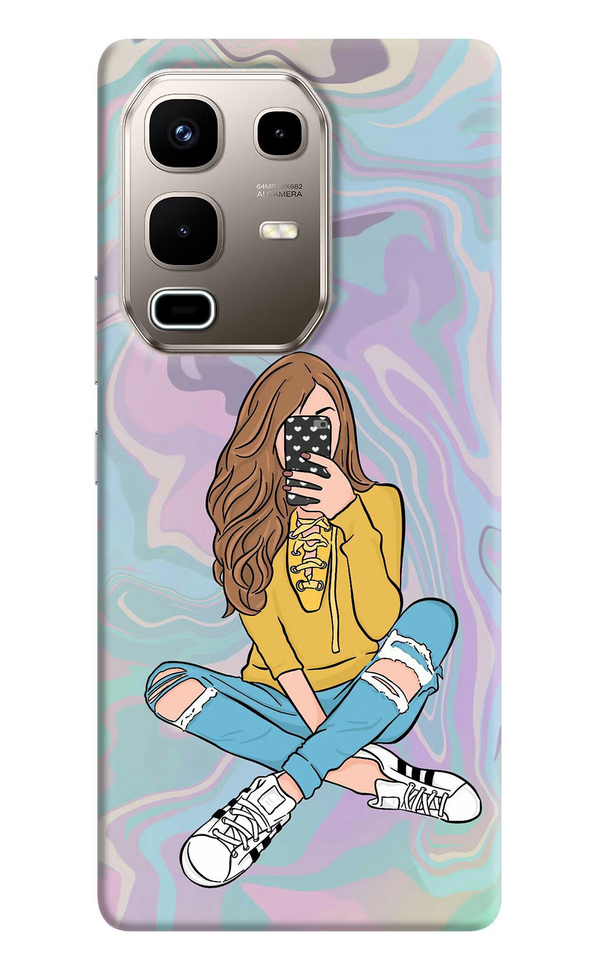 Selfie Girl Infinix Note 50s 5G Plus Back Cover - Selfie Girl Infinix Note 50s 5G Plus Back Cover Selfie Girl Infinix Note 50s 5G Plus Back Cover