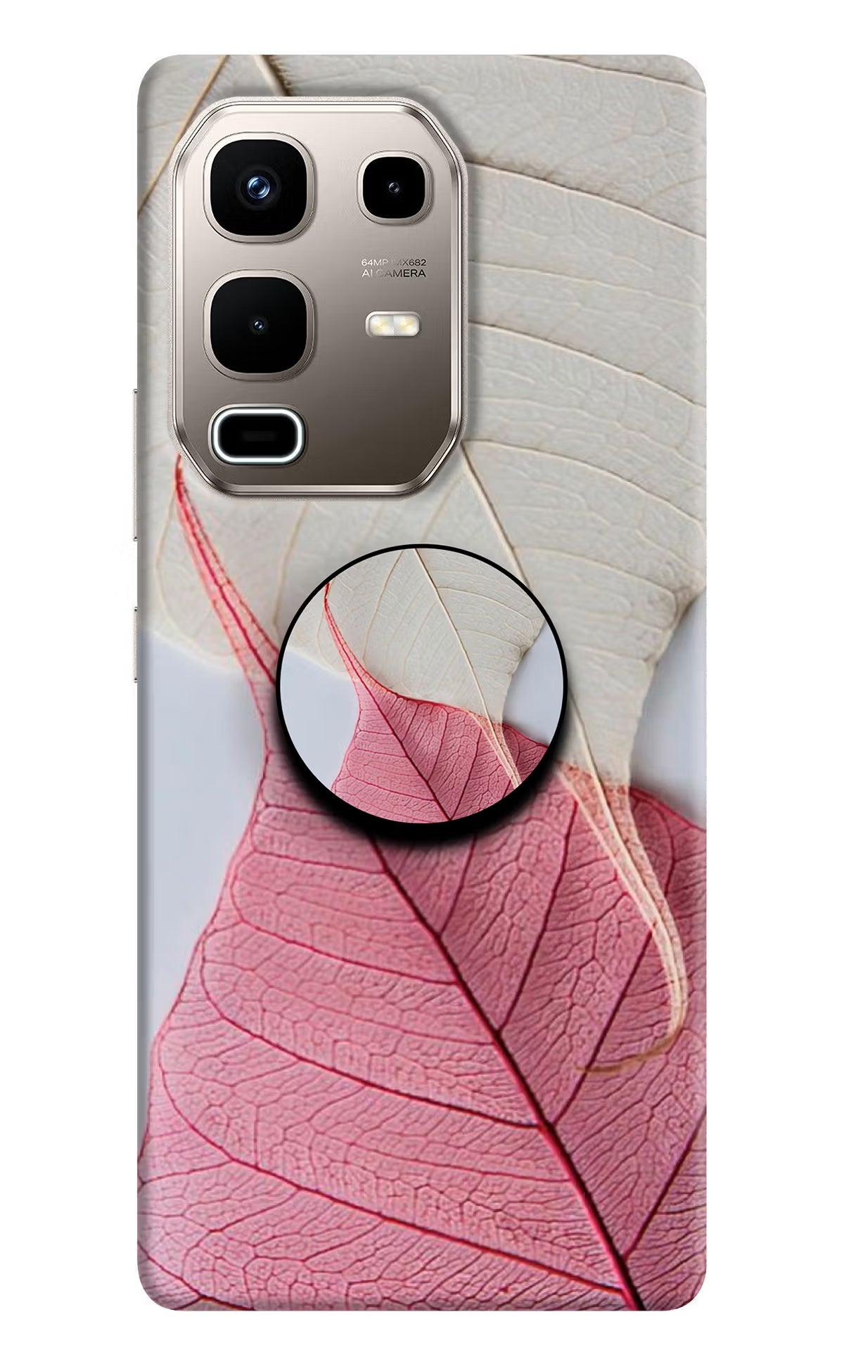White Pink Leaf Infinix Note 50s 5G Plus Pop Case - White Pink Leaf Infinix Note 50s 5G Plus Pop Case White Pink Leaf Infinix Note 50s 5G Plus Pop Case